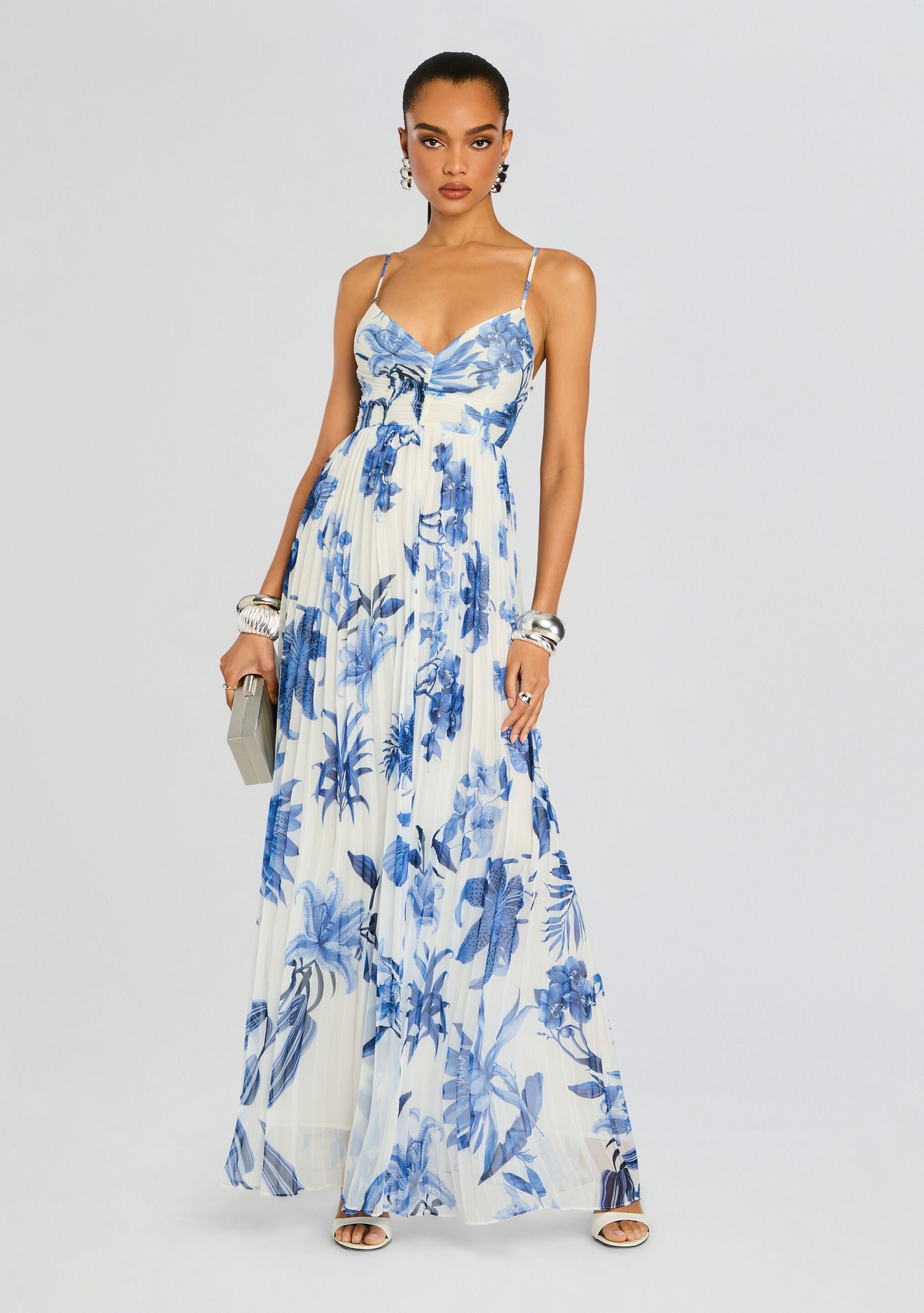Gabi Pleated Maxi Dress-Stylulu