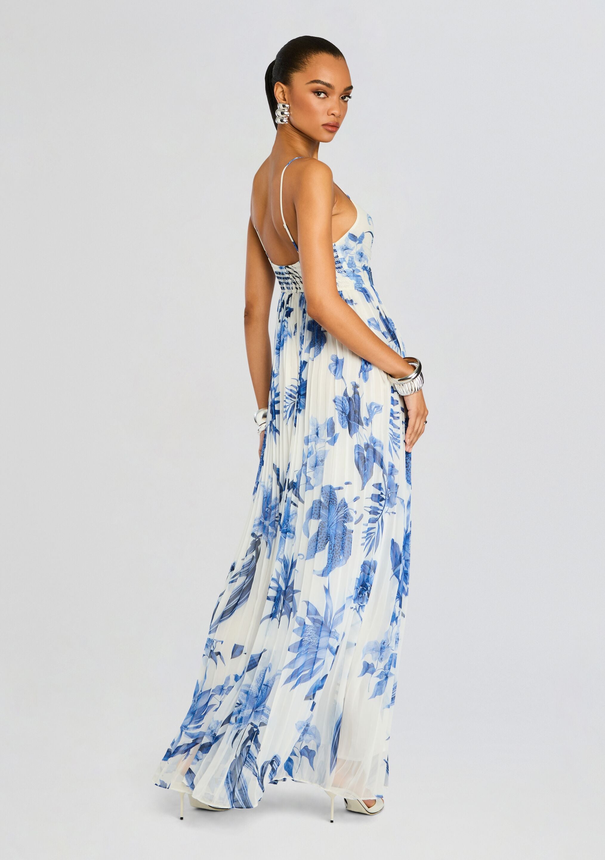 Gabi Pleated Maxi Dress-Stylulu