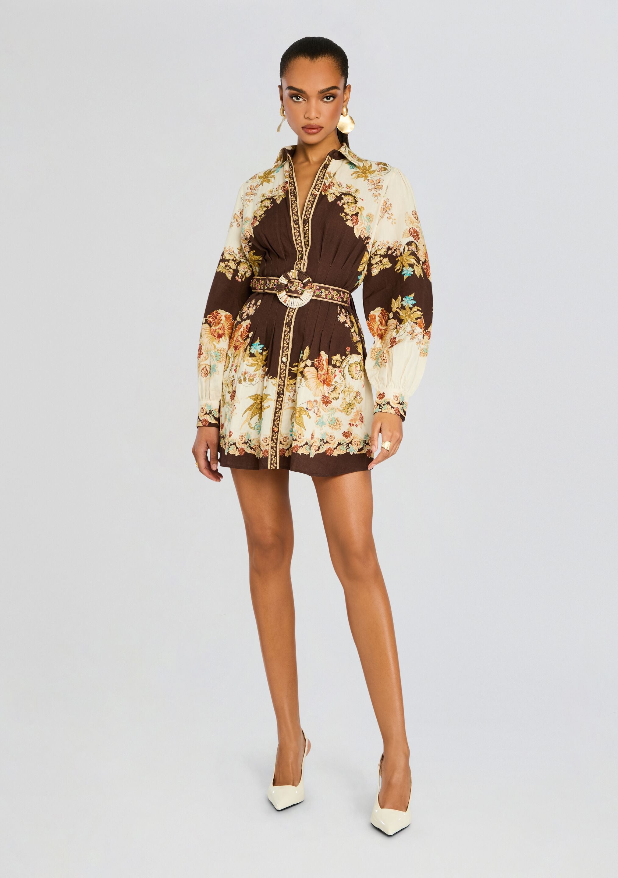 Rohi Short Dress w/ Belt-Stylulu