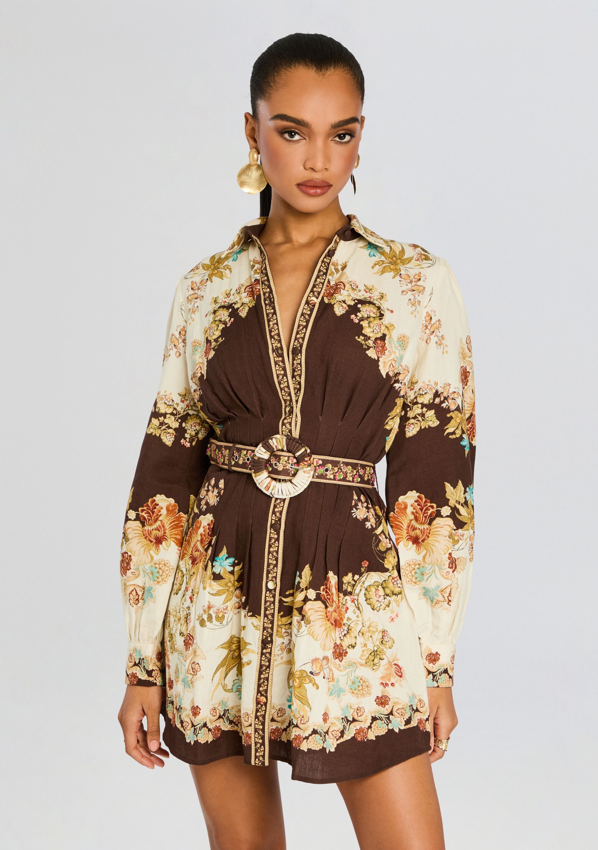 Rohi Short Dress w/ Belt-Stylulu