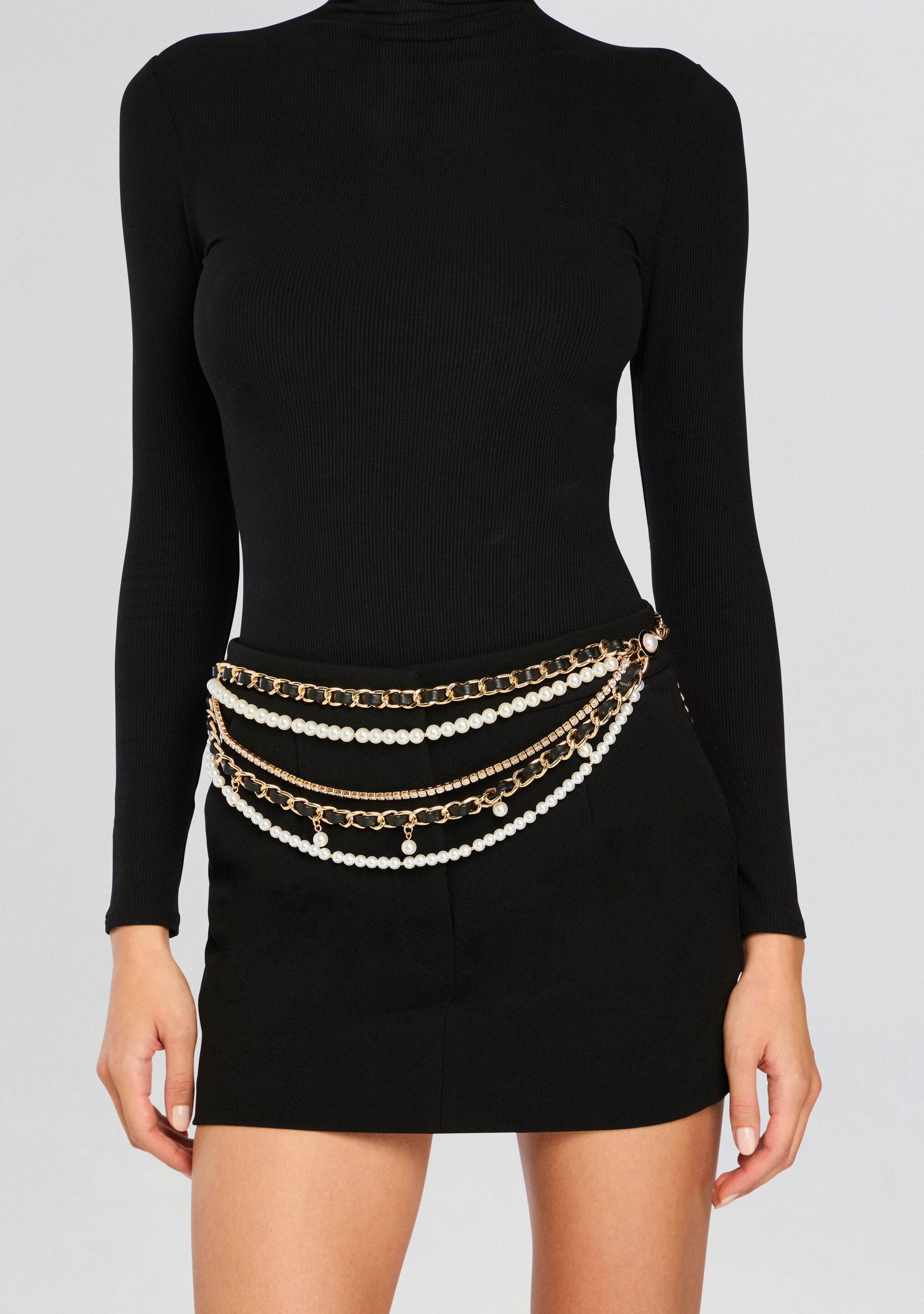 Sonya Pearl Chain Belt-Stylulu