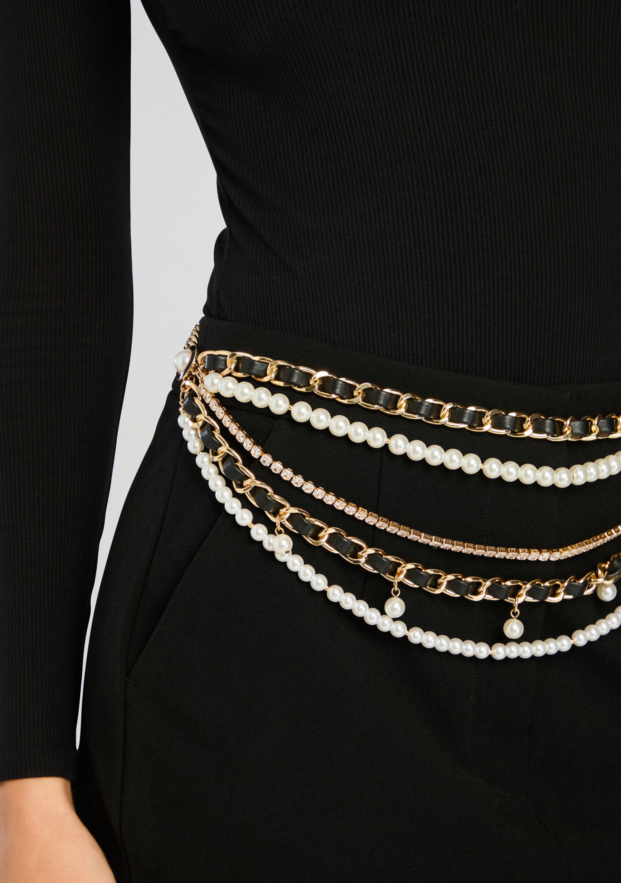 Sonya Pearl Chain Belt-Stylulu