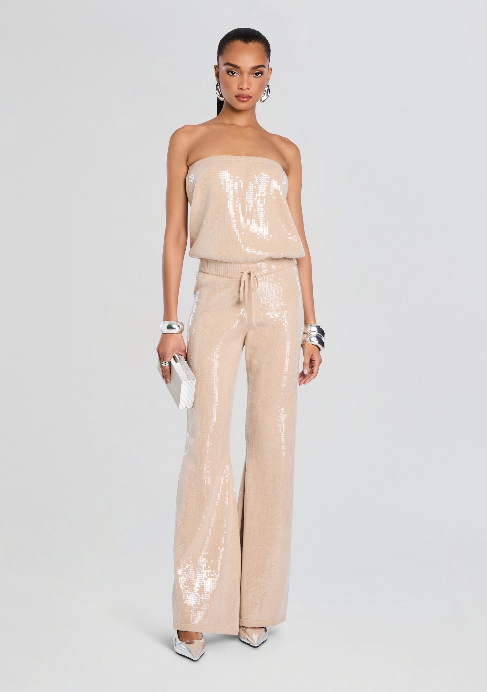 Allie Sequin Knit Jumpsuit-Stylulu