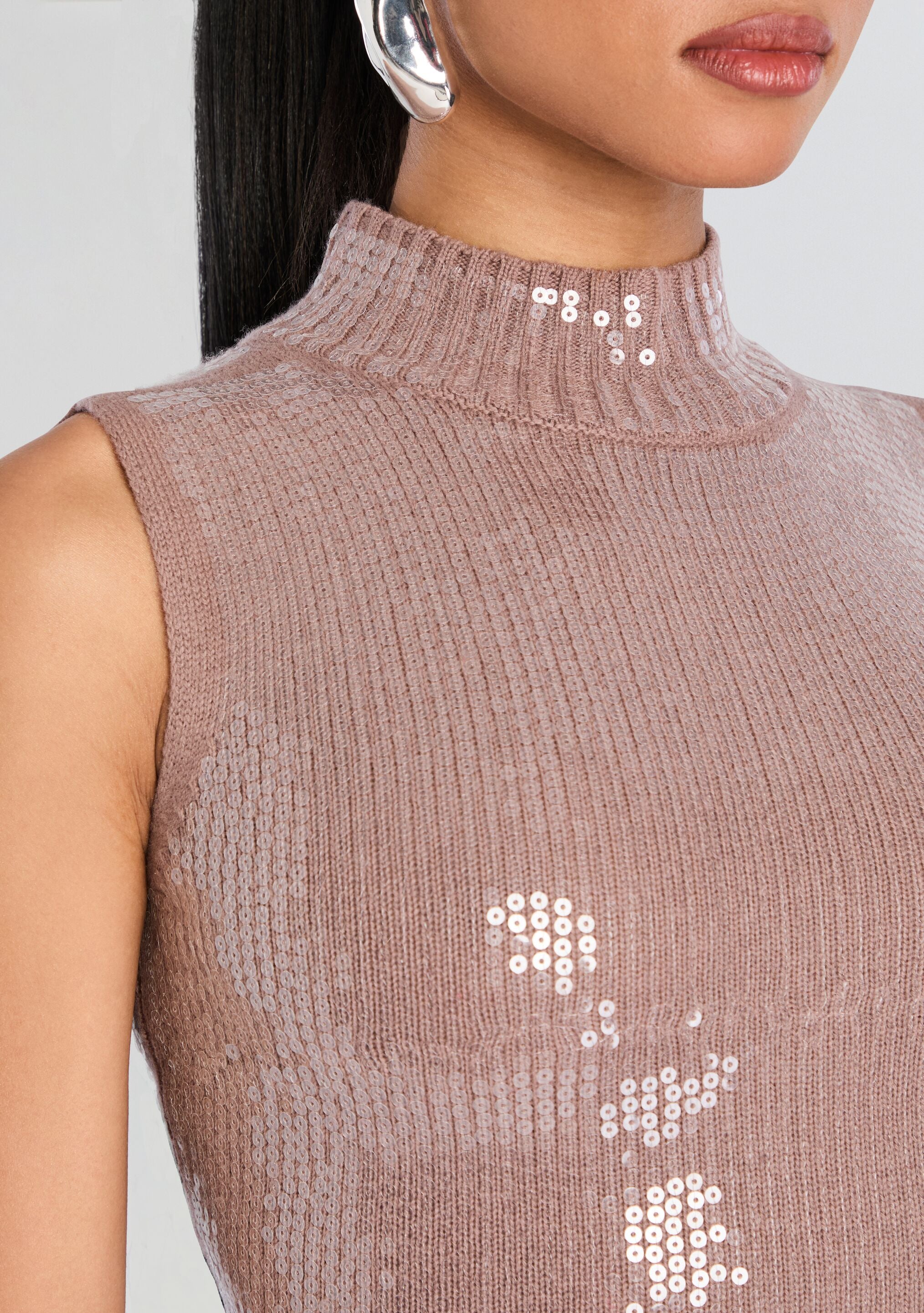 Dove Sequin Knit Dress-Stylulu