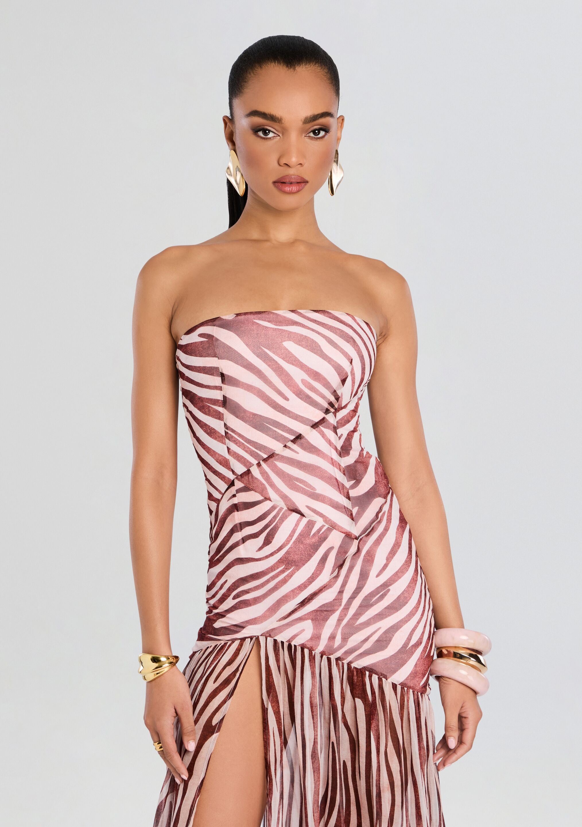 Nicole Silk Chiffon Dress-Stylulu