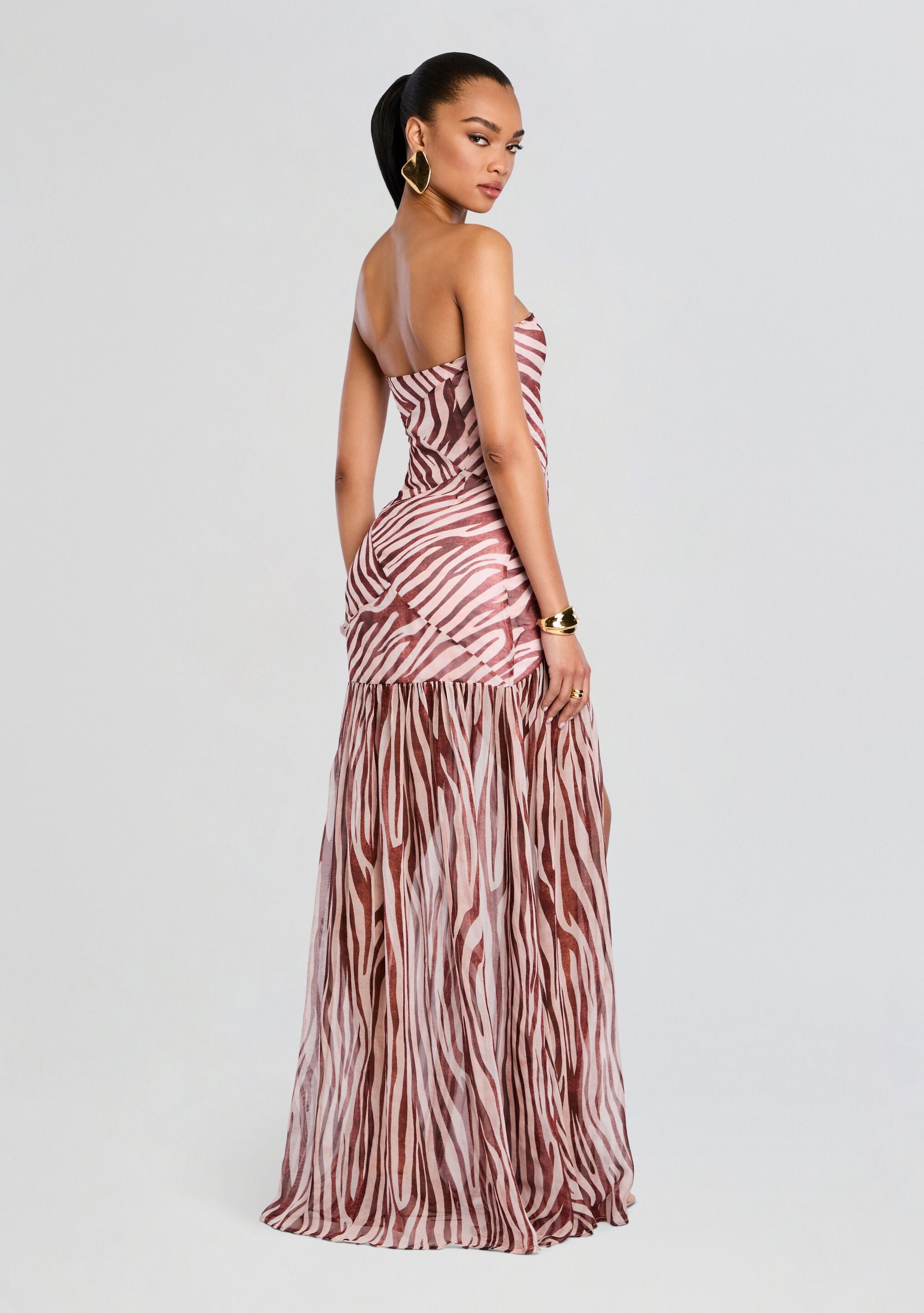 Nicole Silk Chiffon Dress-Stylulu