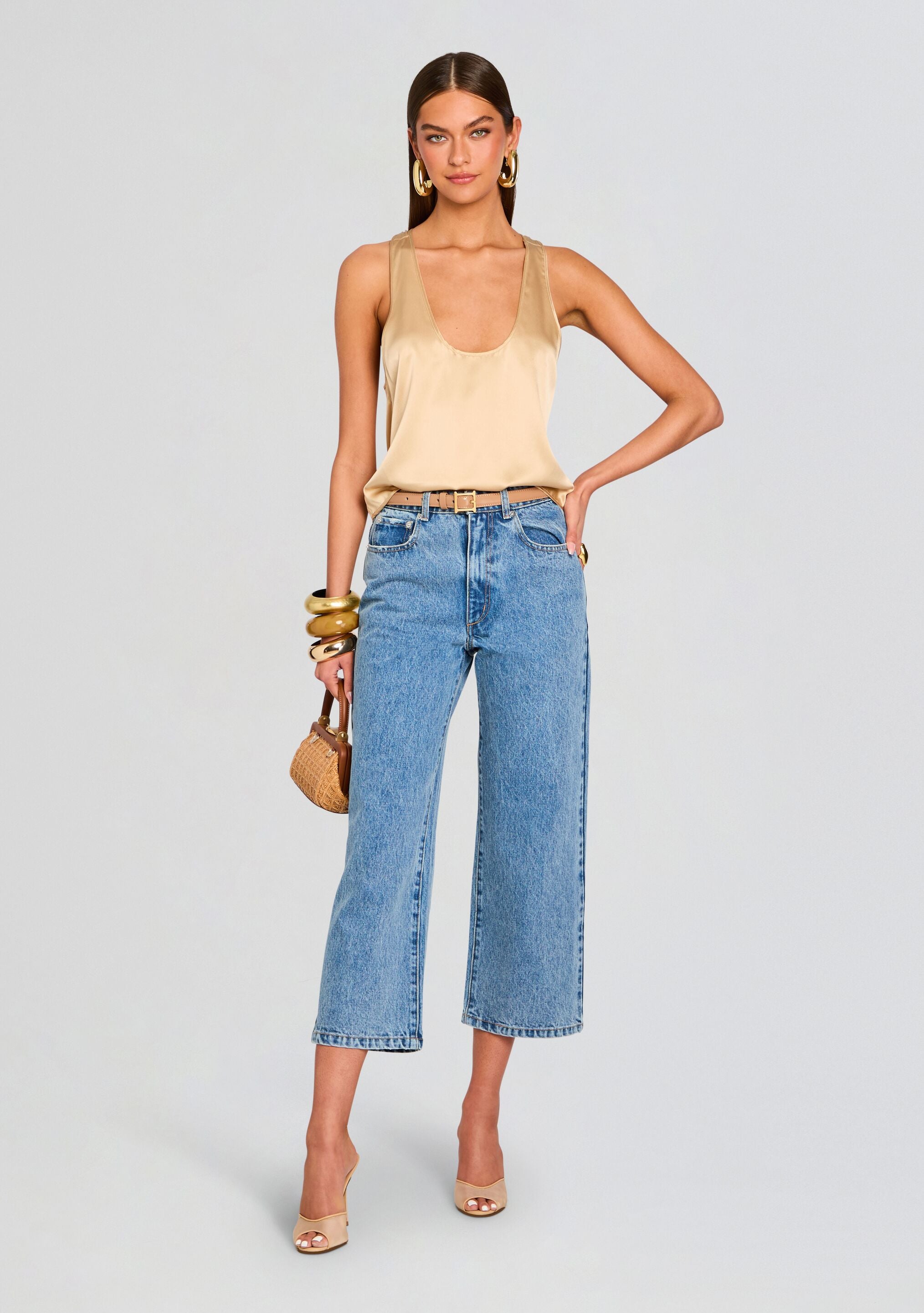 Kirt Wide Leg Cropped Jeans-Stylulu