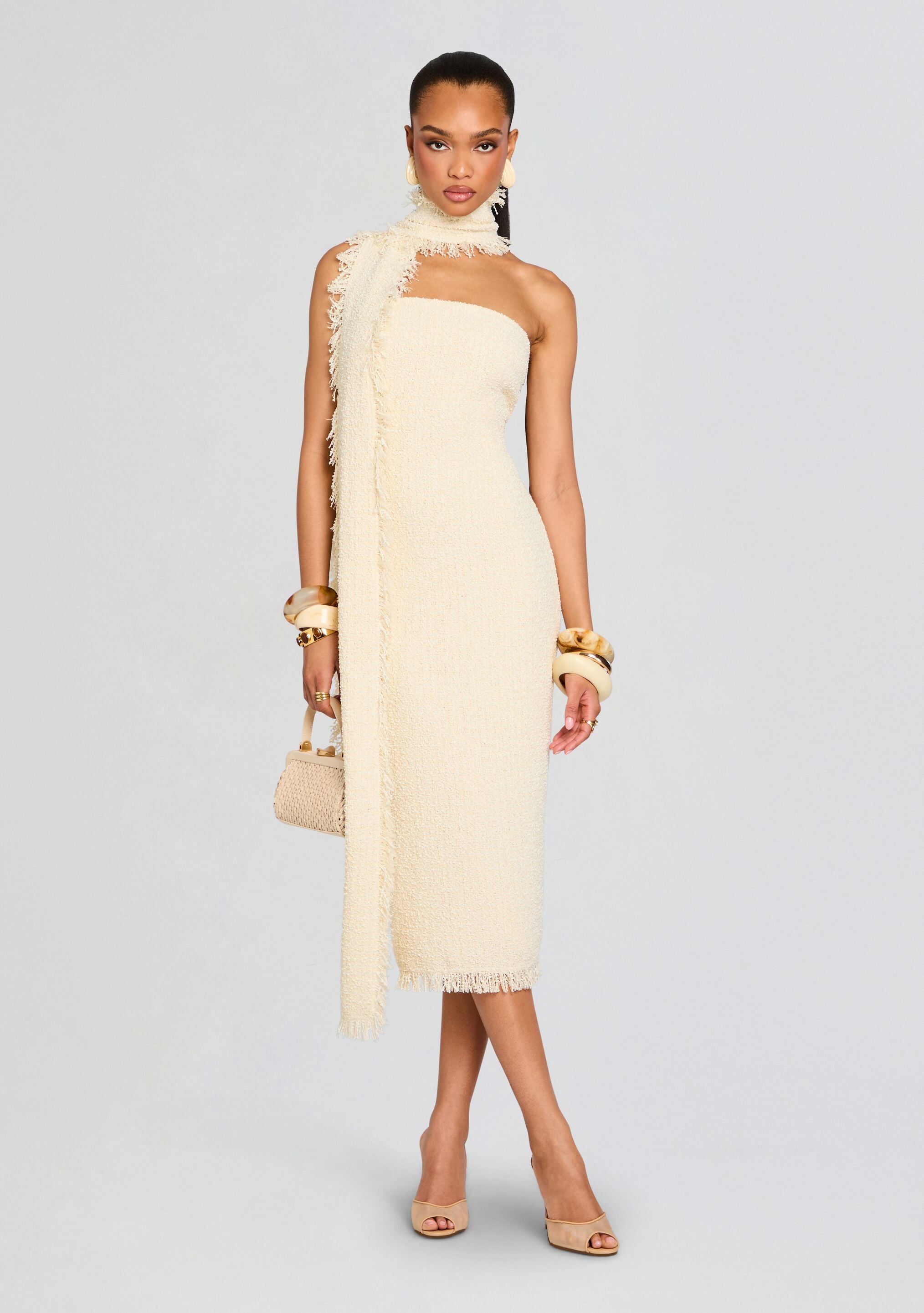 Lott Boucle Midi Dress-Stylulu