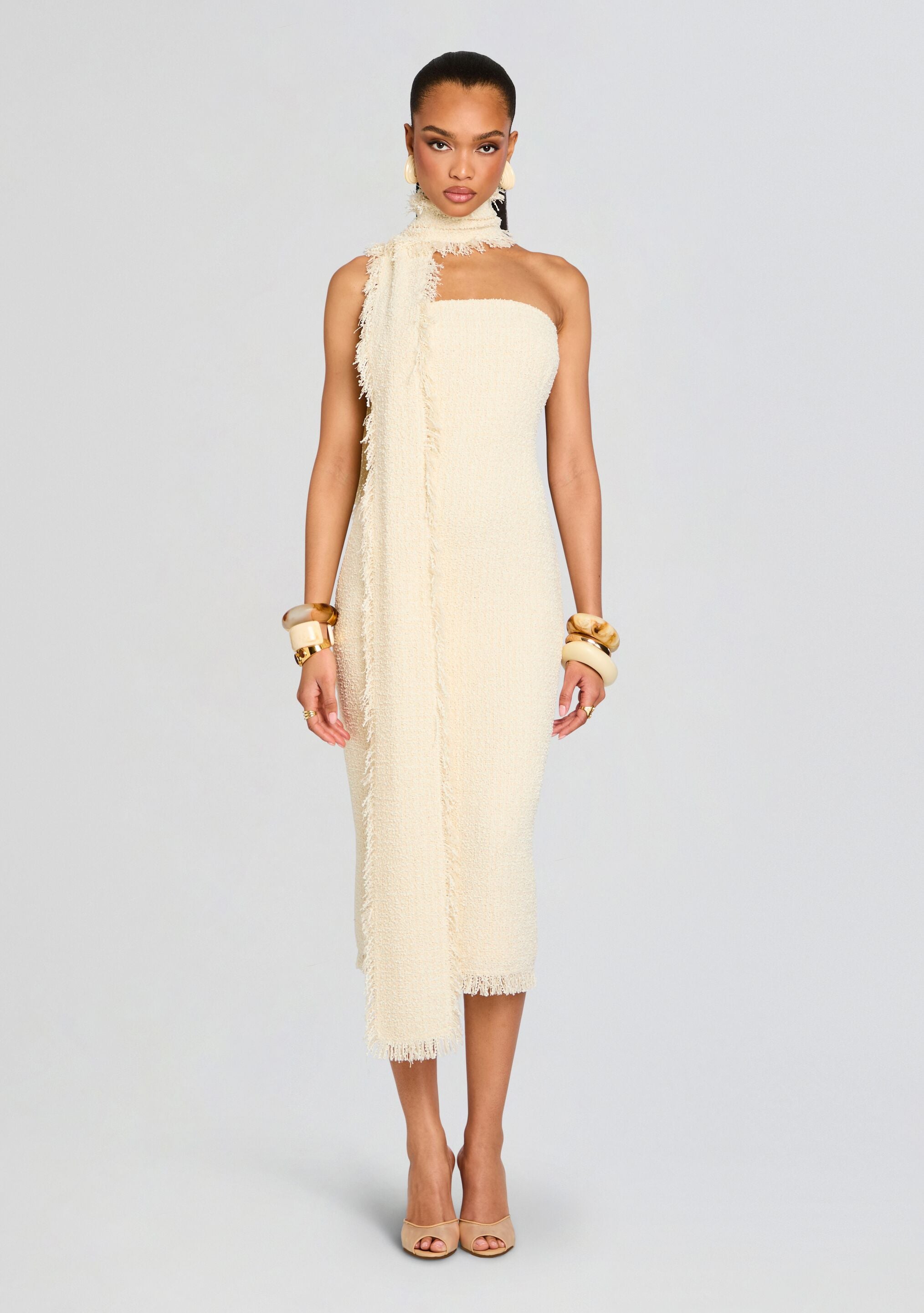 Lott Boucle Midi Dress-Stylulu