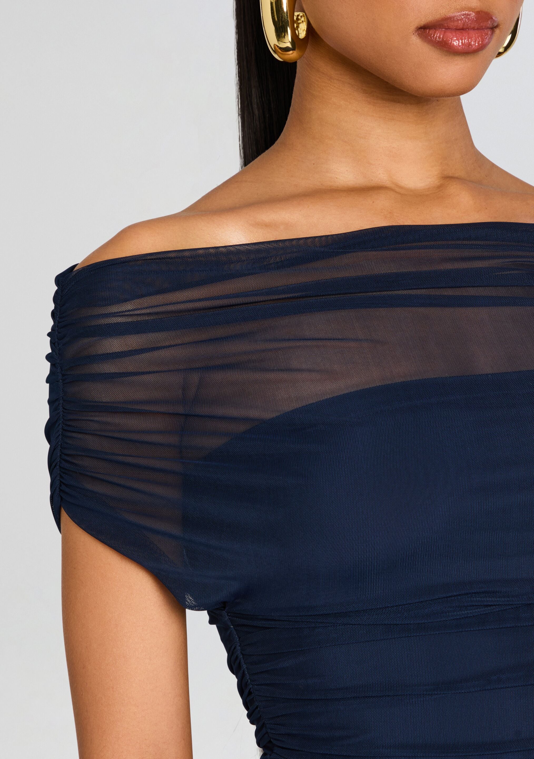 Noel Mesh Midi Dress-Stylulu