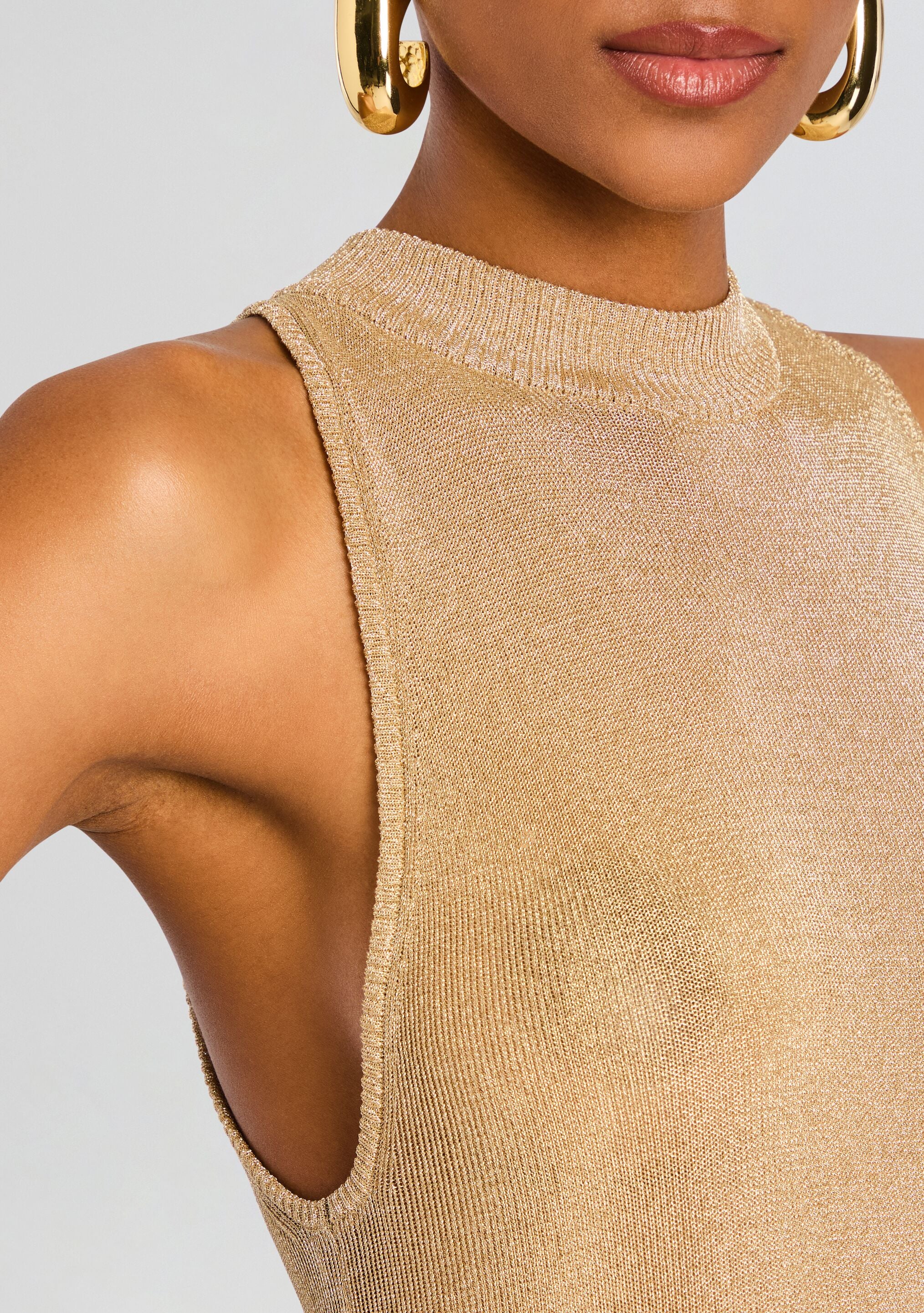 Henne Metallic Knit Maxi Dress-Stylulu