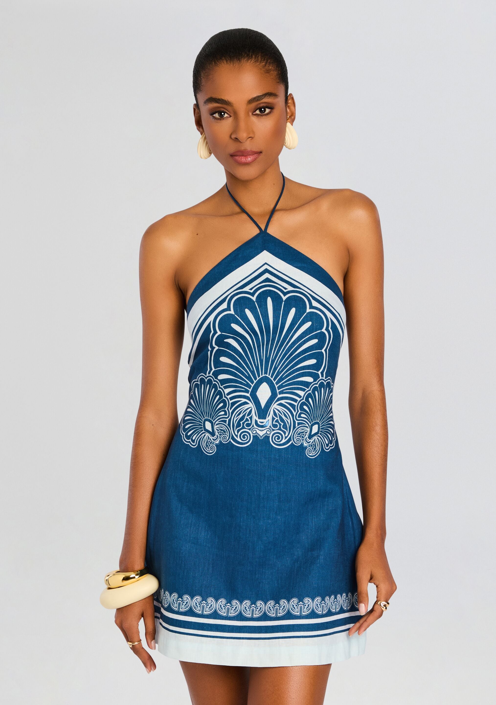 Oliver Linen Mini Dress-Stylulu