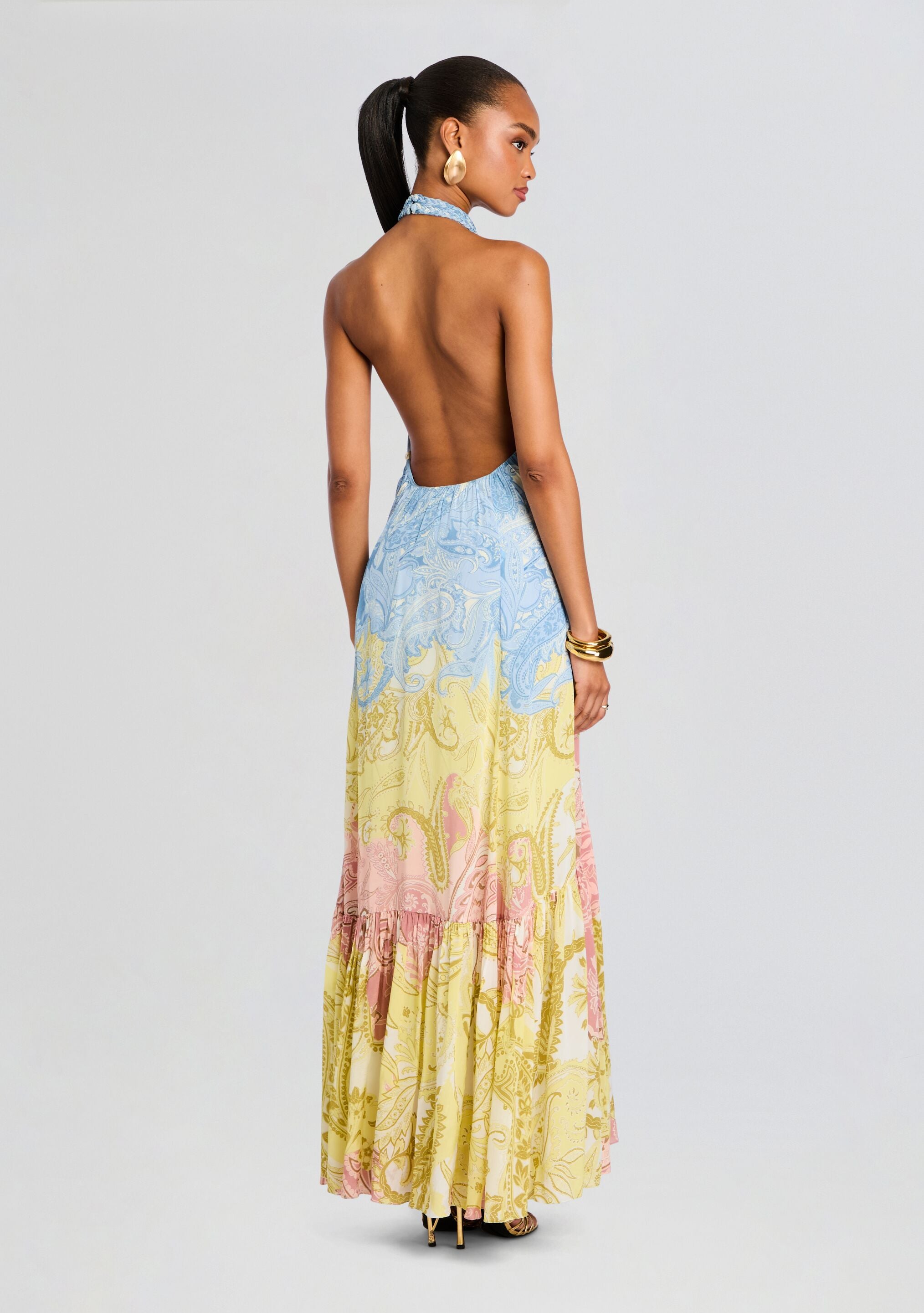 Fiza Halter Long Dress-Stylulu