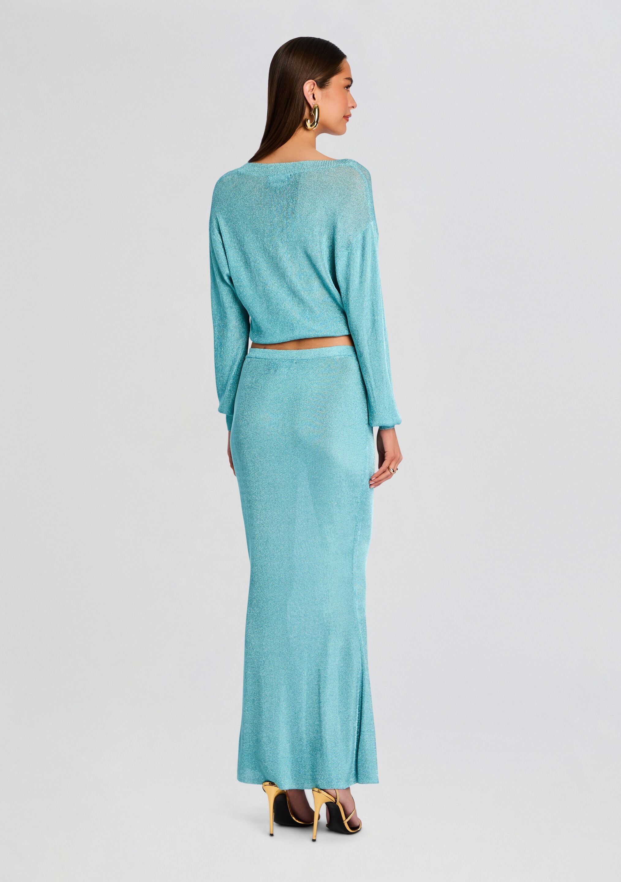 Moni Metallic Knit Cardigan-Stylulu