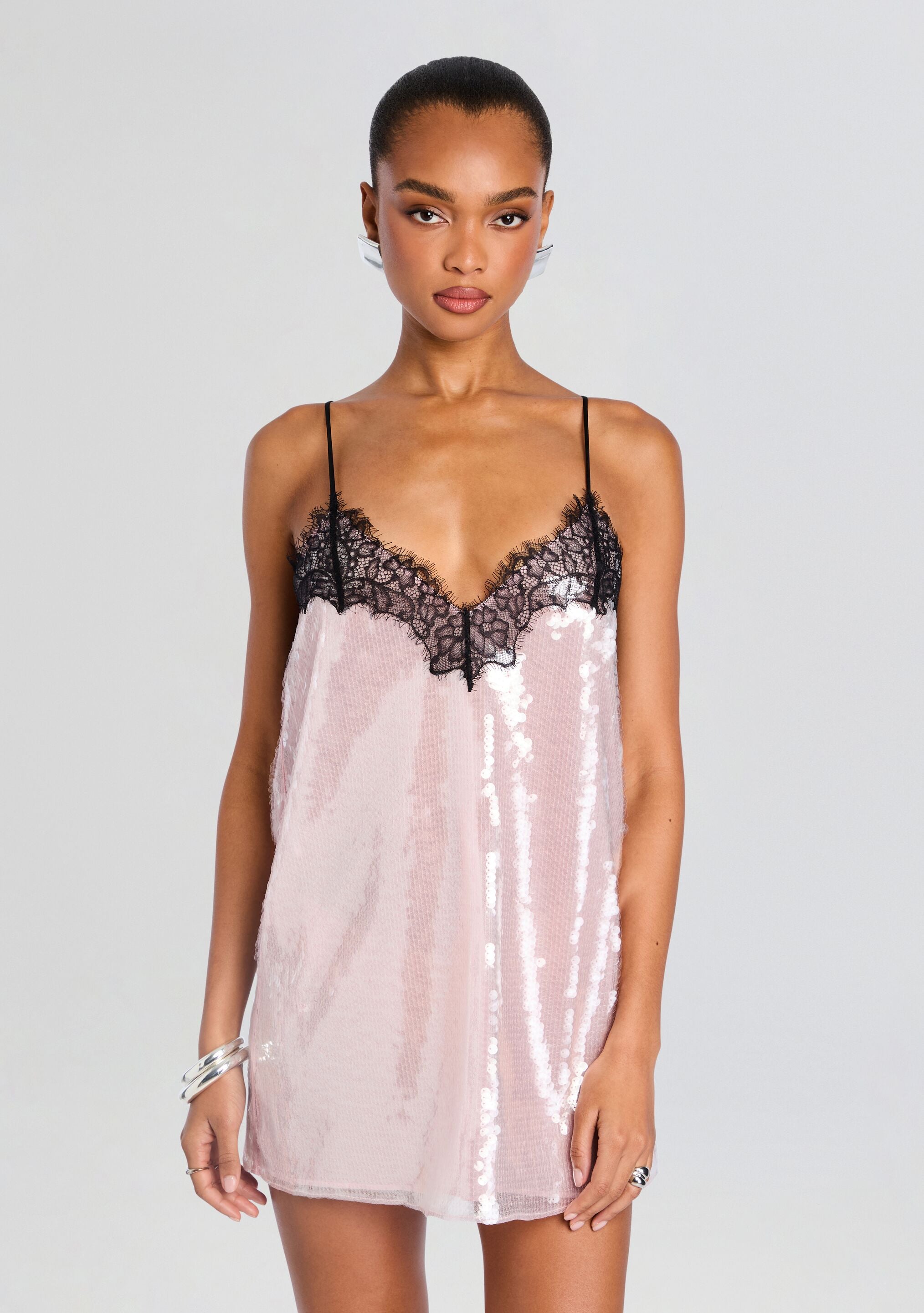 Olive Sequin Lace Dress-Stylulu