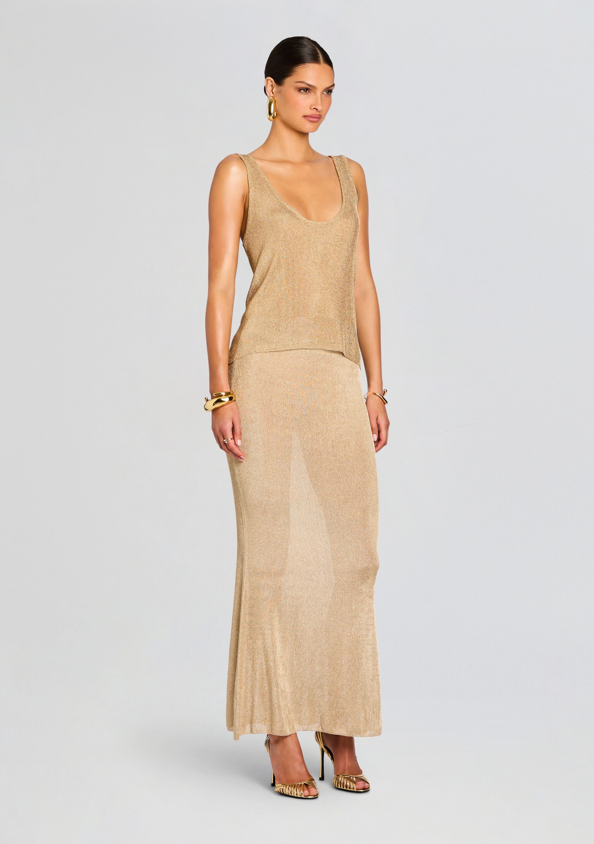 Hero Metallic Knit Tank-Stylulu