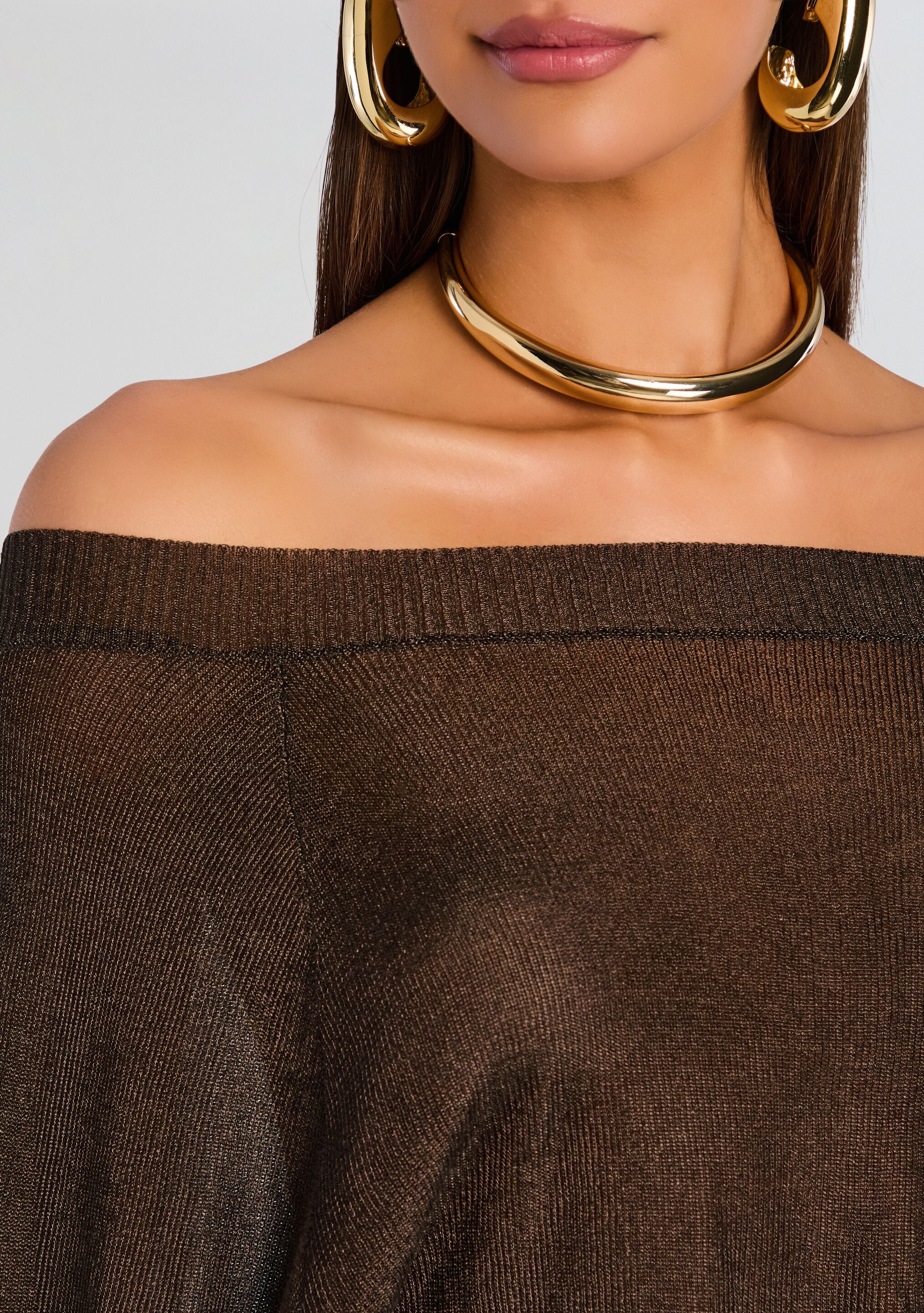 Felicity Metallic Knit Top-Stylulu