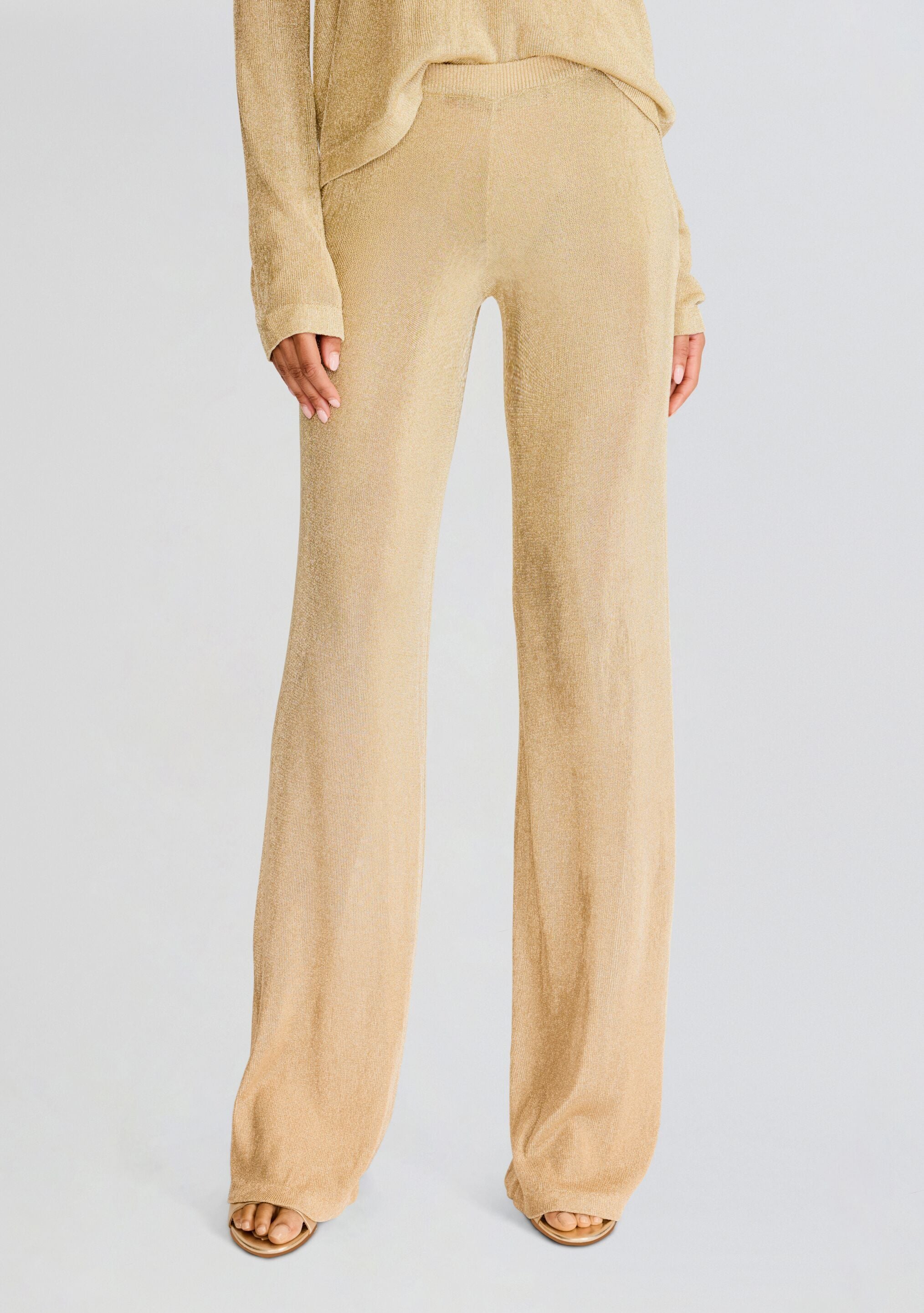 Sheldon Metallic Knit Pant-Stylulu