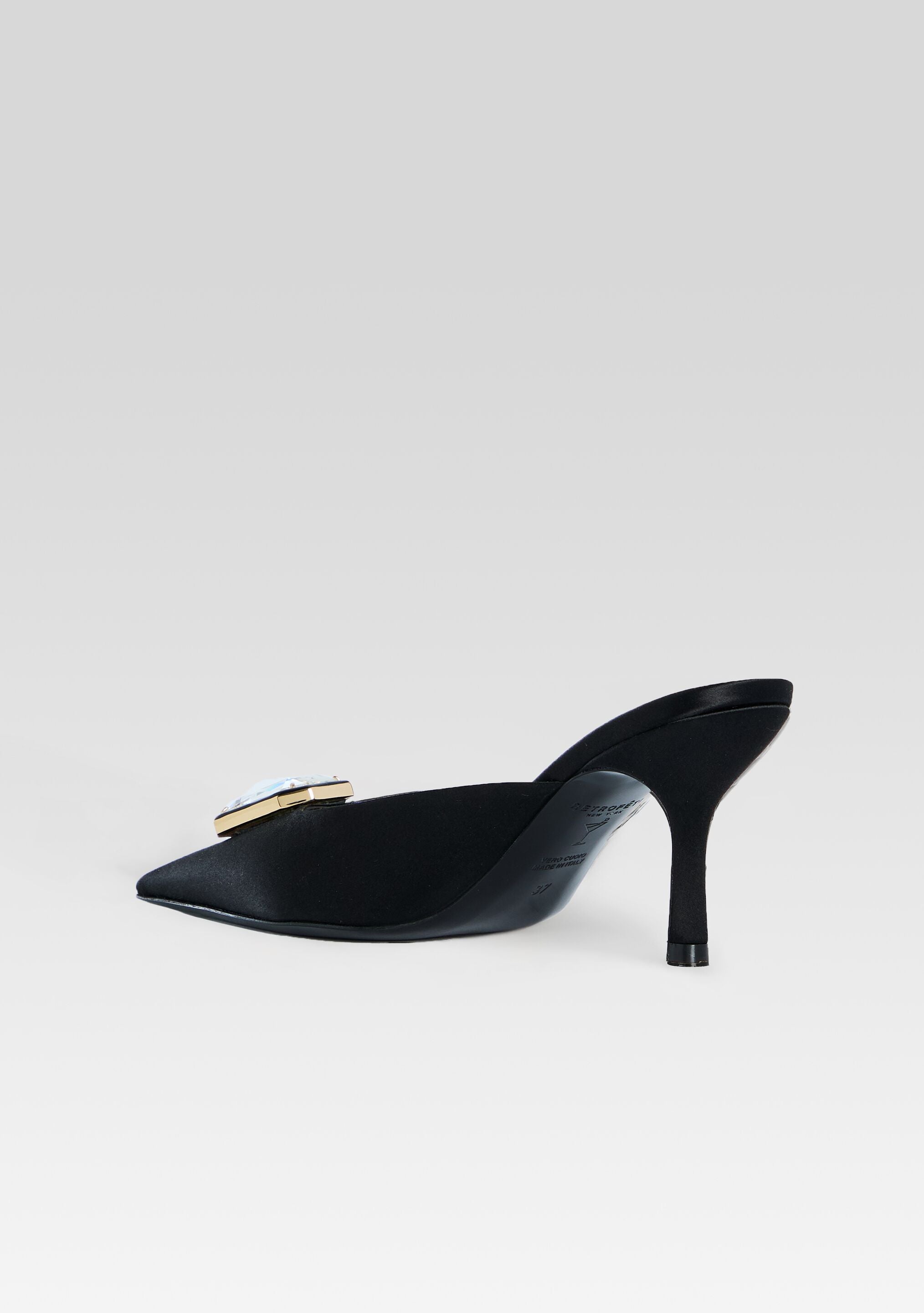 Francesca Satin Kitten Mule-Stylulu