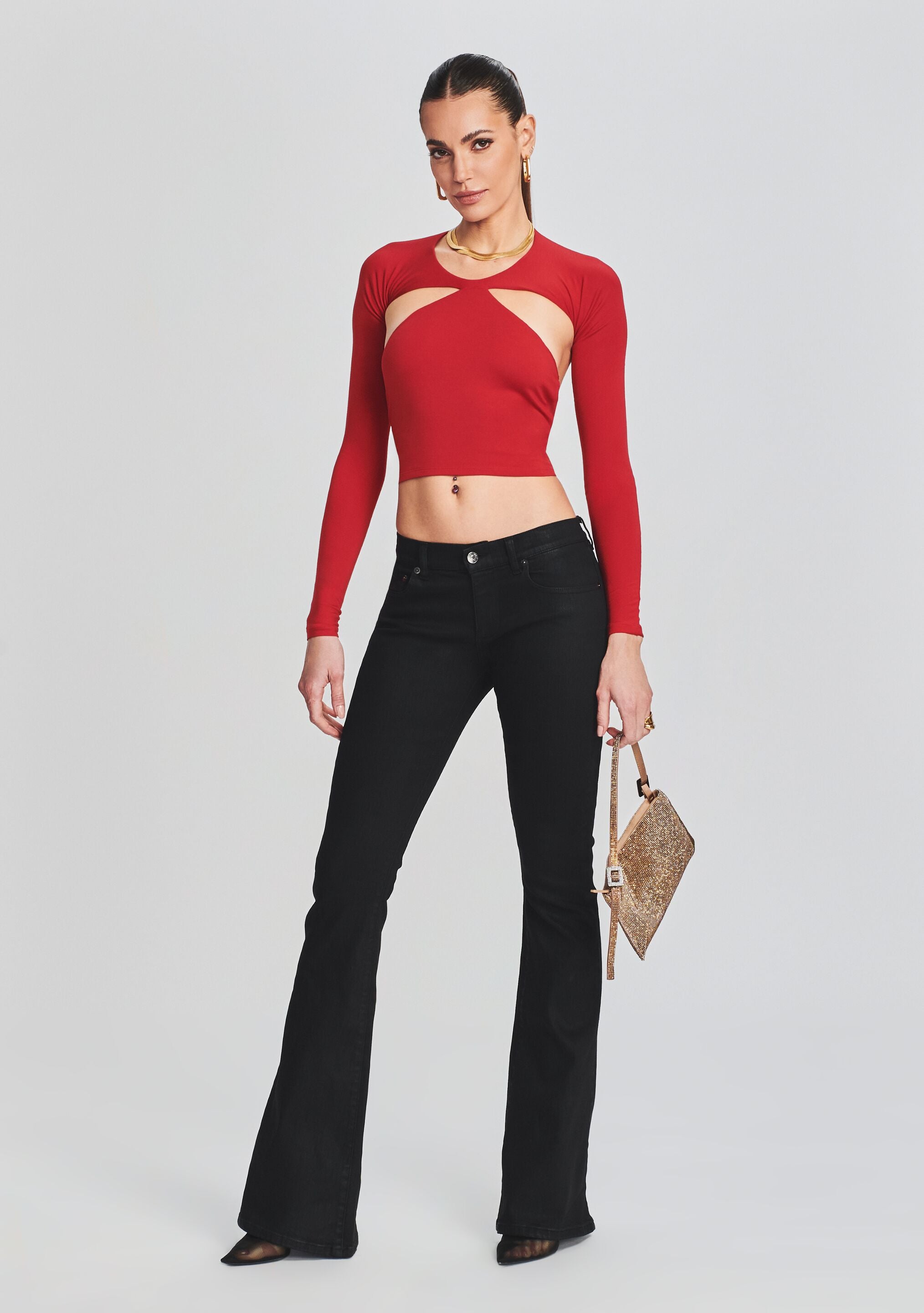 Demi Coated Denim Jean-Stylulu