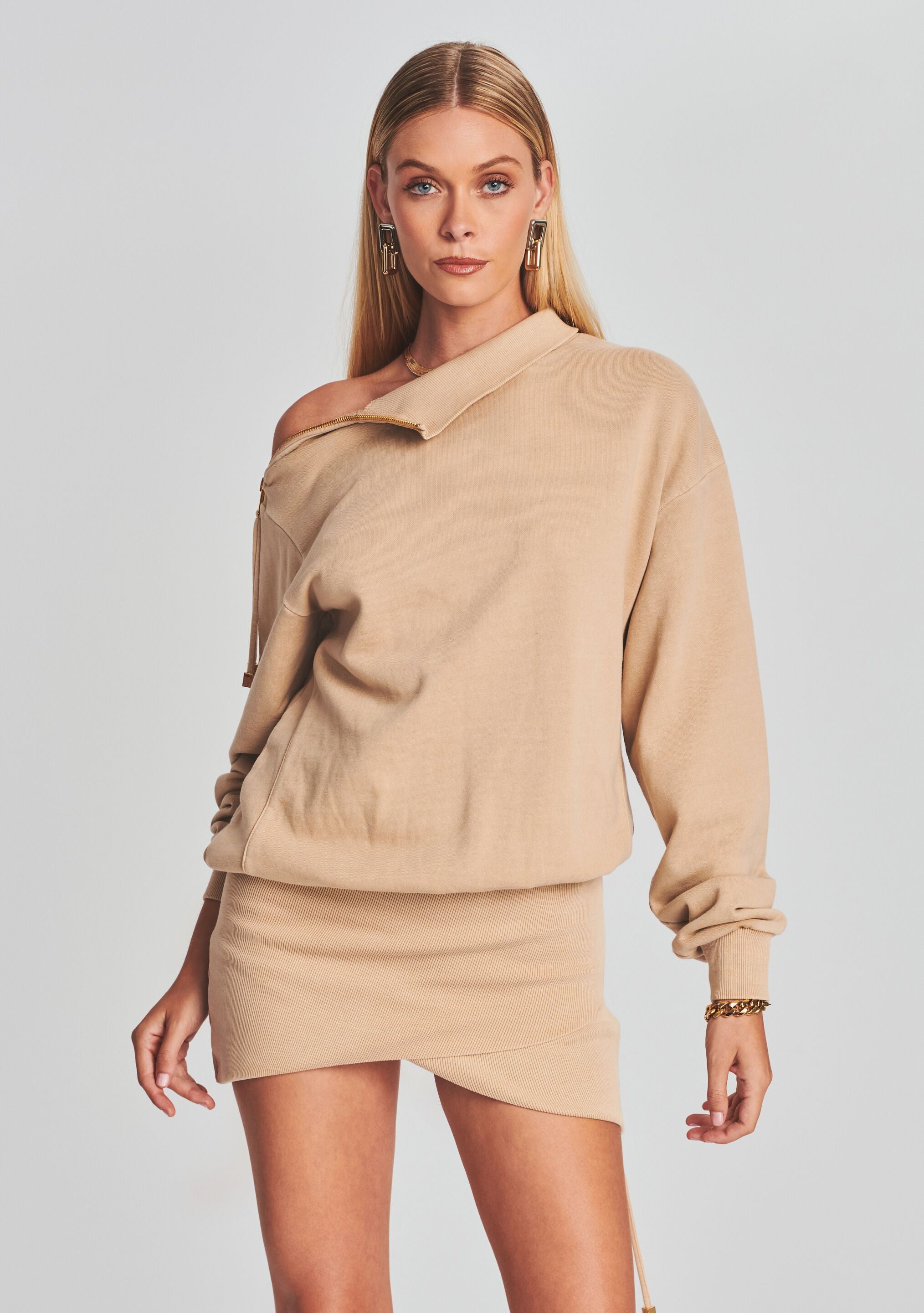 Charlotte Terry Sweatshirt Dress-Stylulu