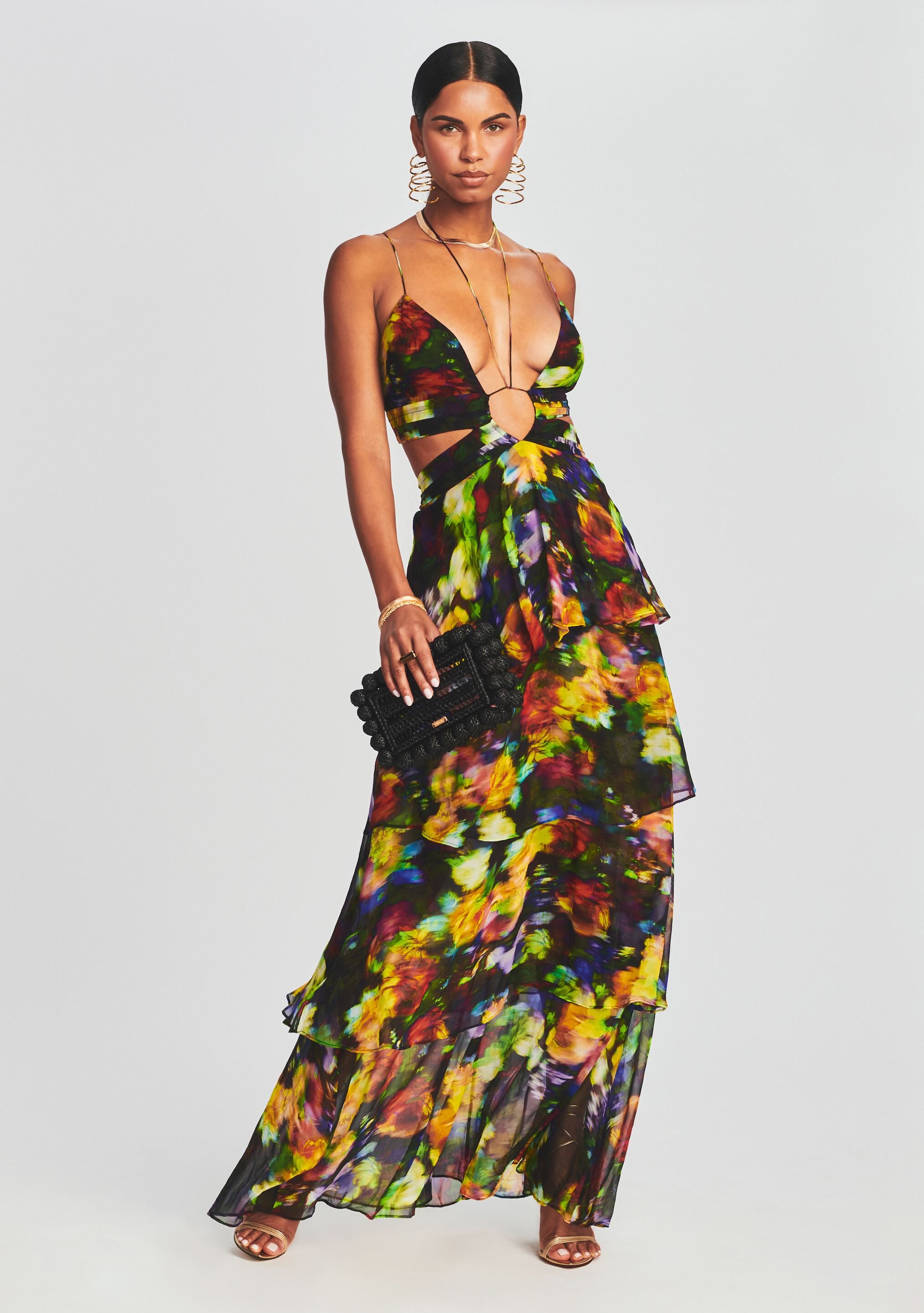 Paulina Silk Chiffon Dress-Stylulu