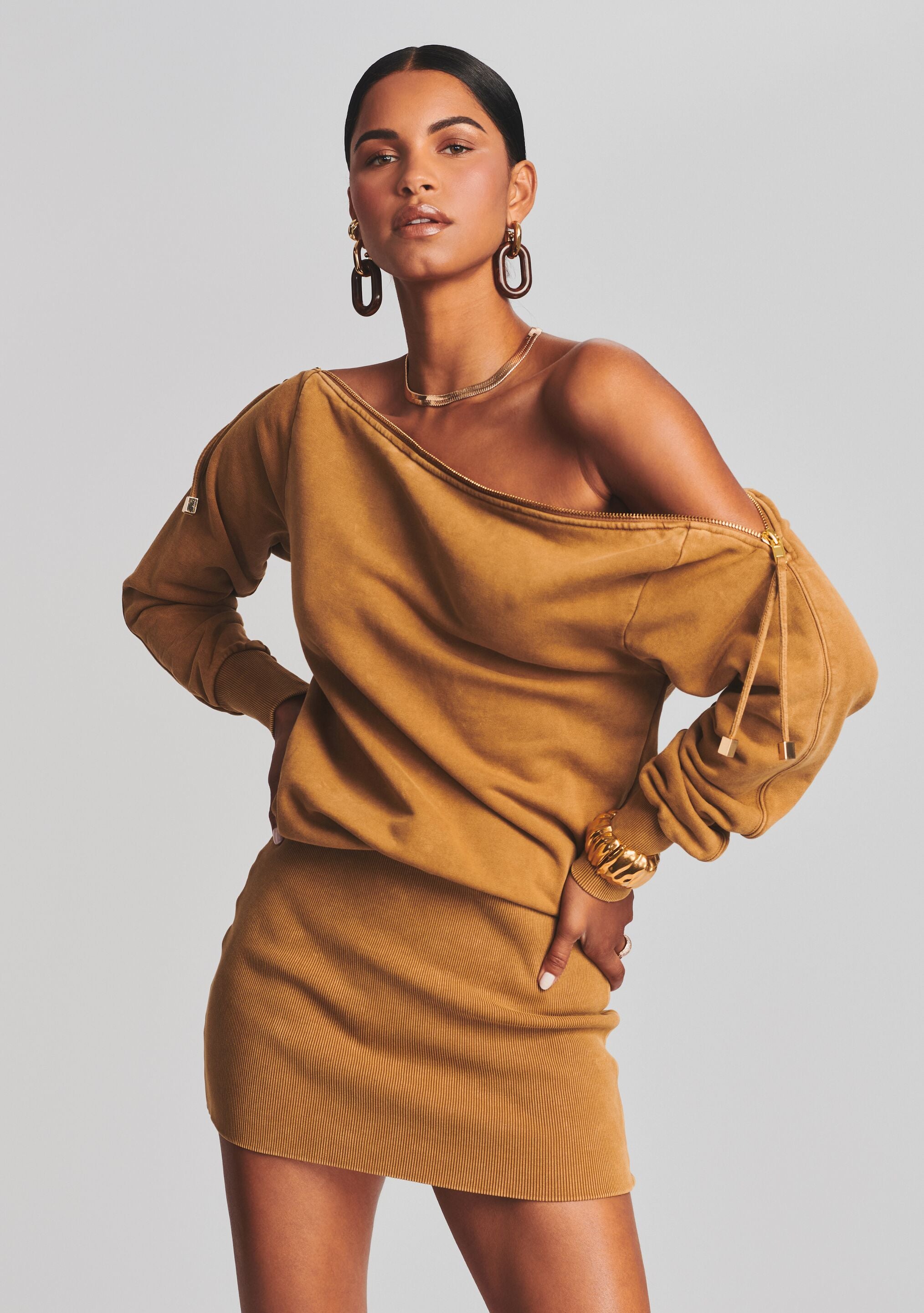 Darcy Terry Sweatshirt Dress-Stylulu