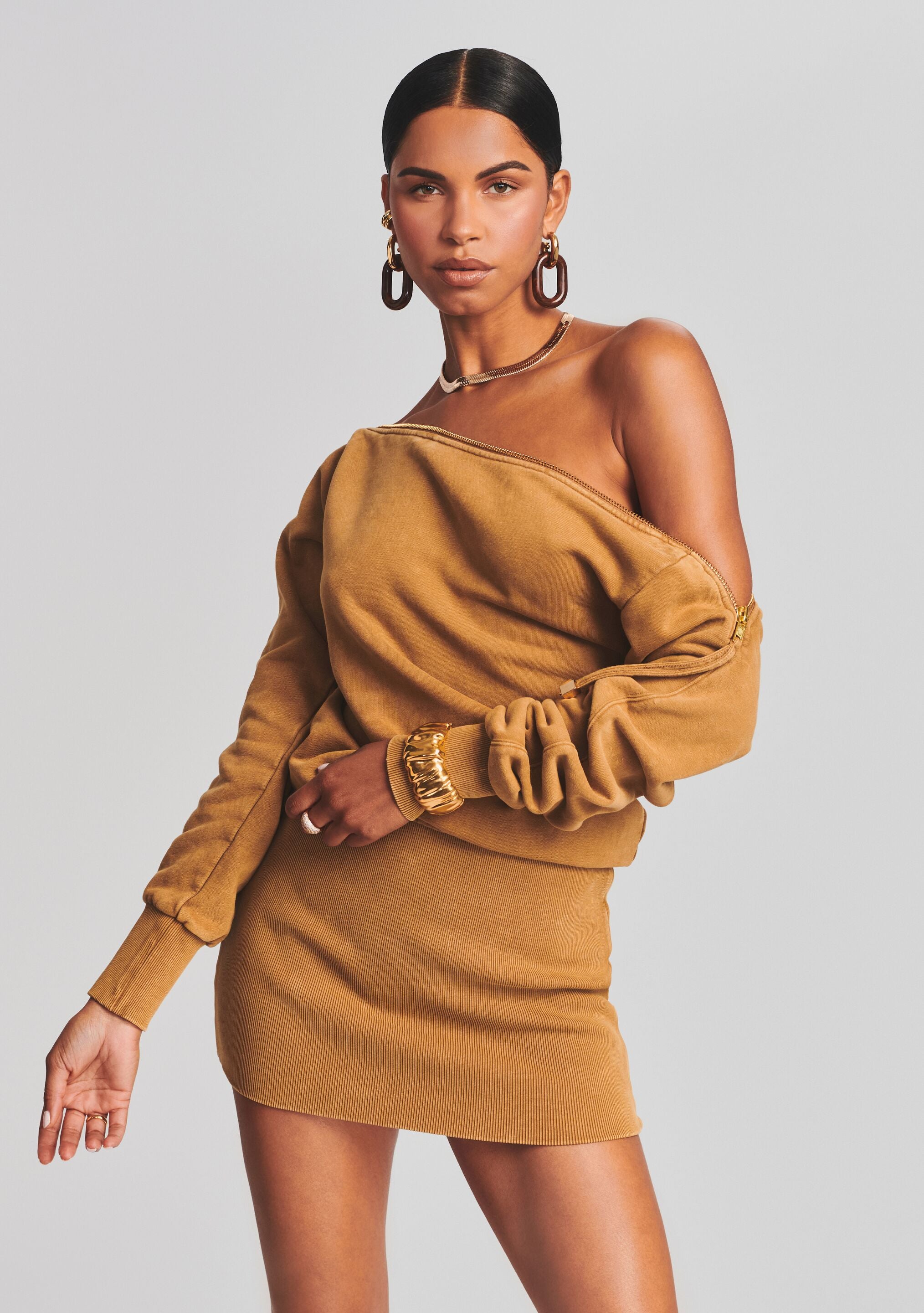 Darcy Terry Sweatshirt Dress-Stylulu