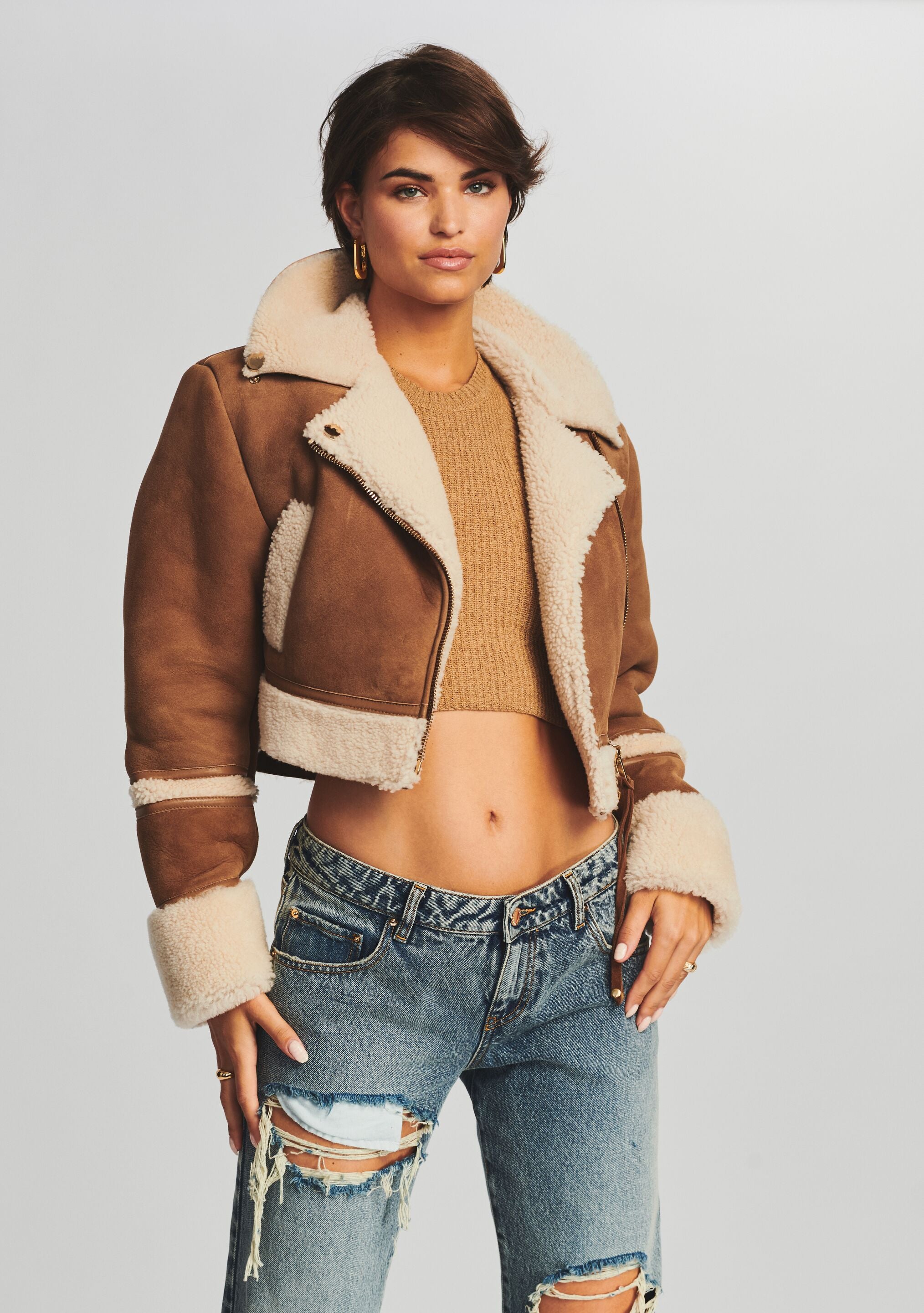 Henley Leather Jacket-Stylulu