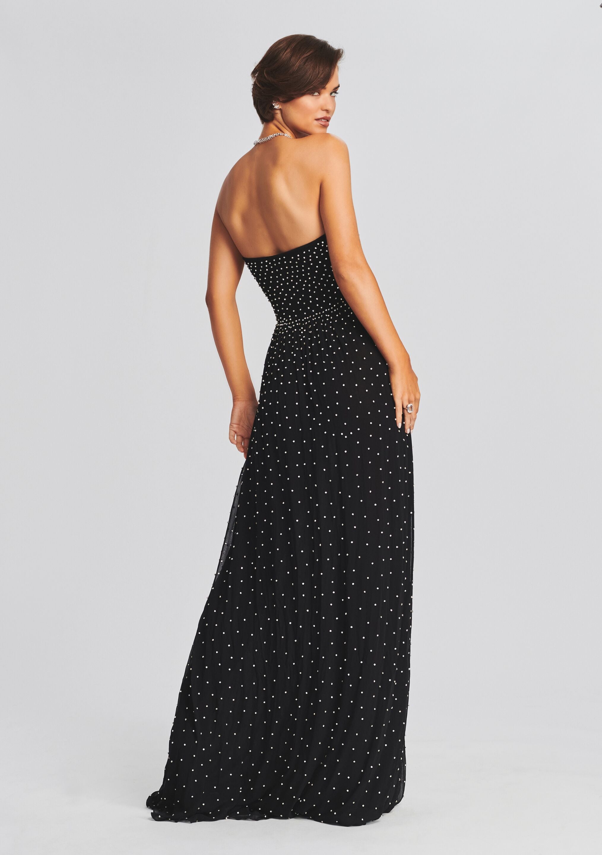 Masie Embellished Chiffon Dress-Stylulu