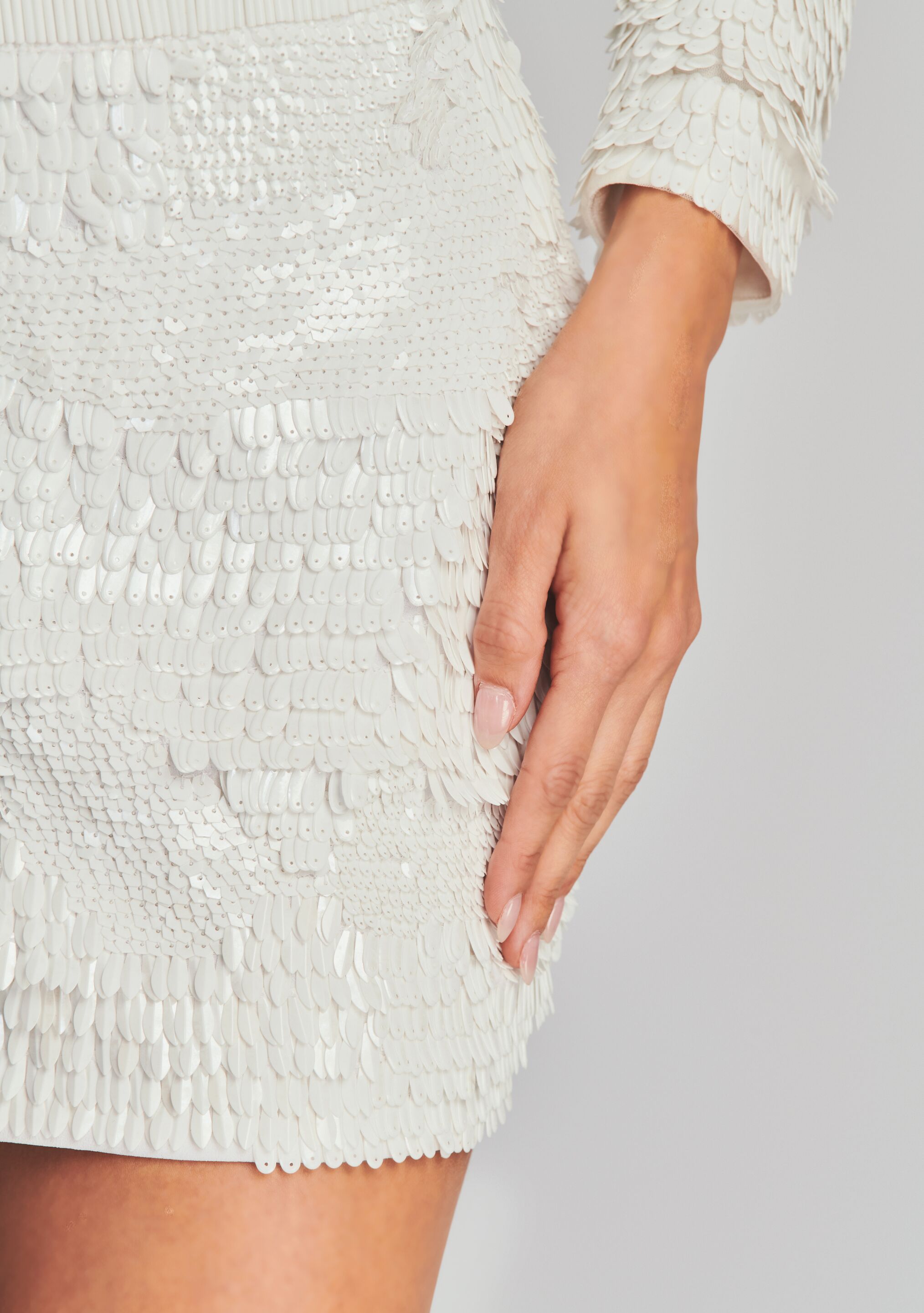 Ansley Feather Sequin Skirt-Stylulu