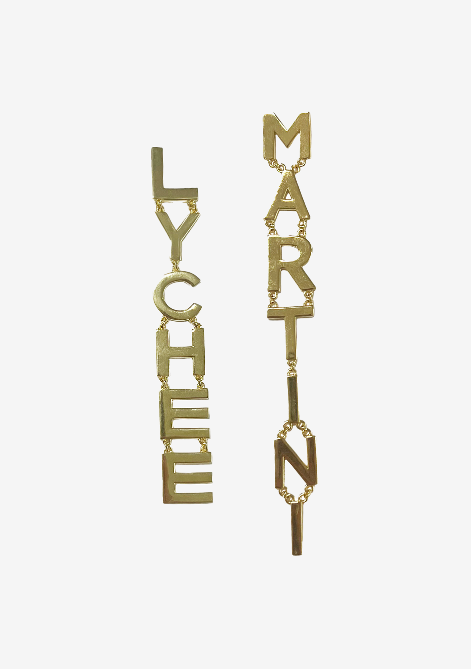 Lychee Martini Letter Earrings-Stylulu