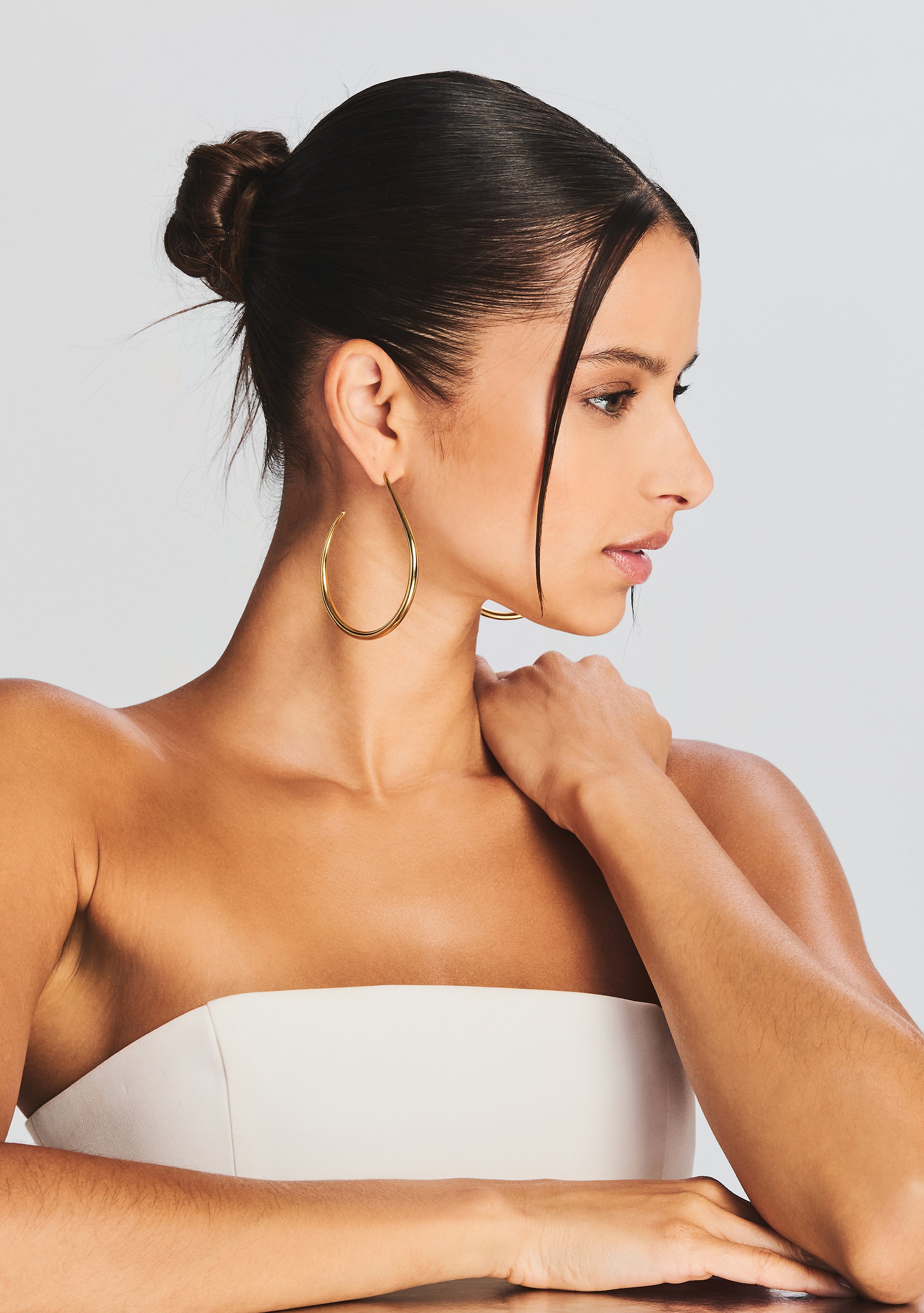 Large Moon Hoop Earrings-Stylulu