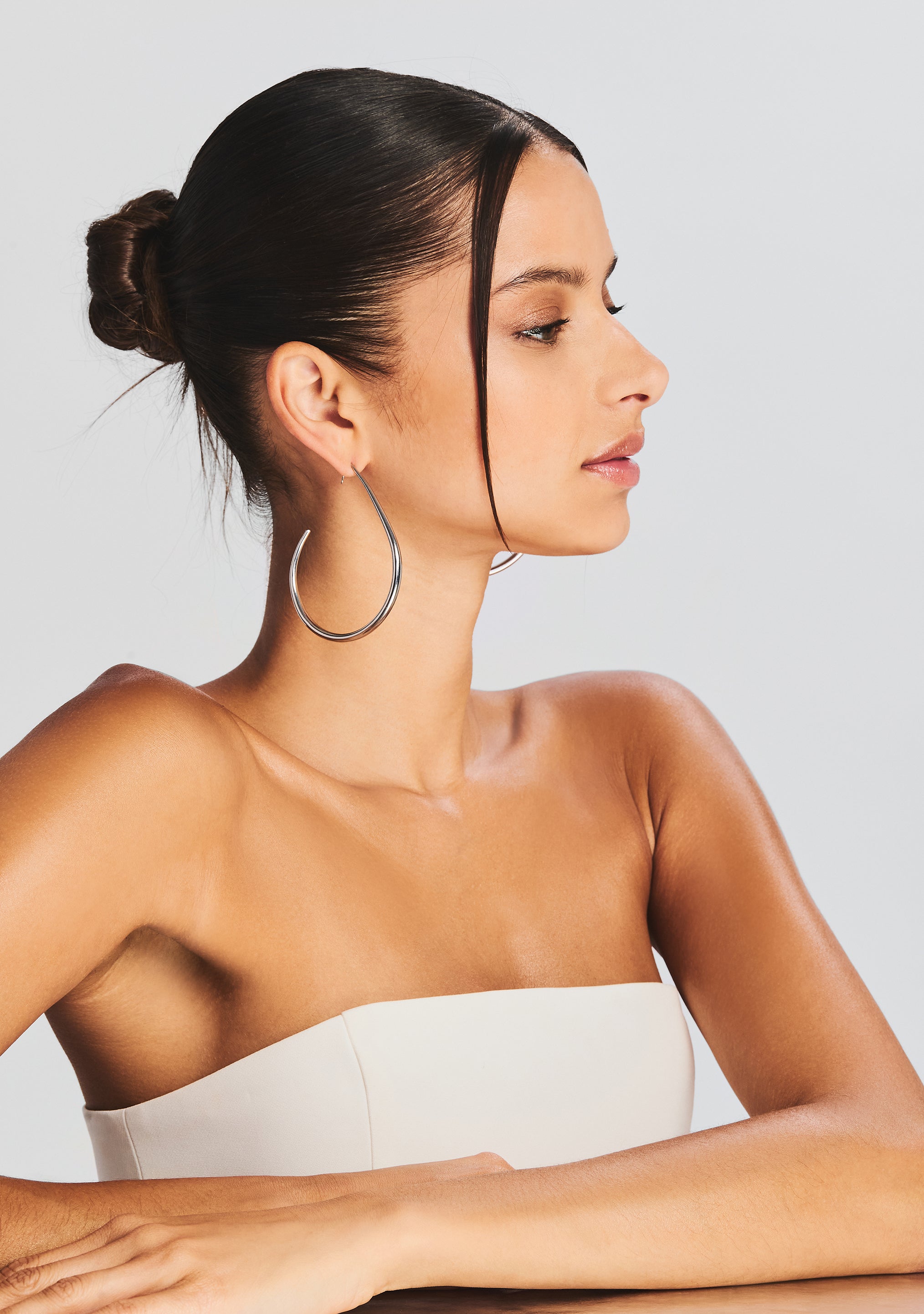 Large Moon Hoop Earrings-Stylulu