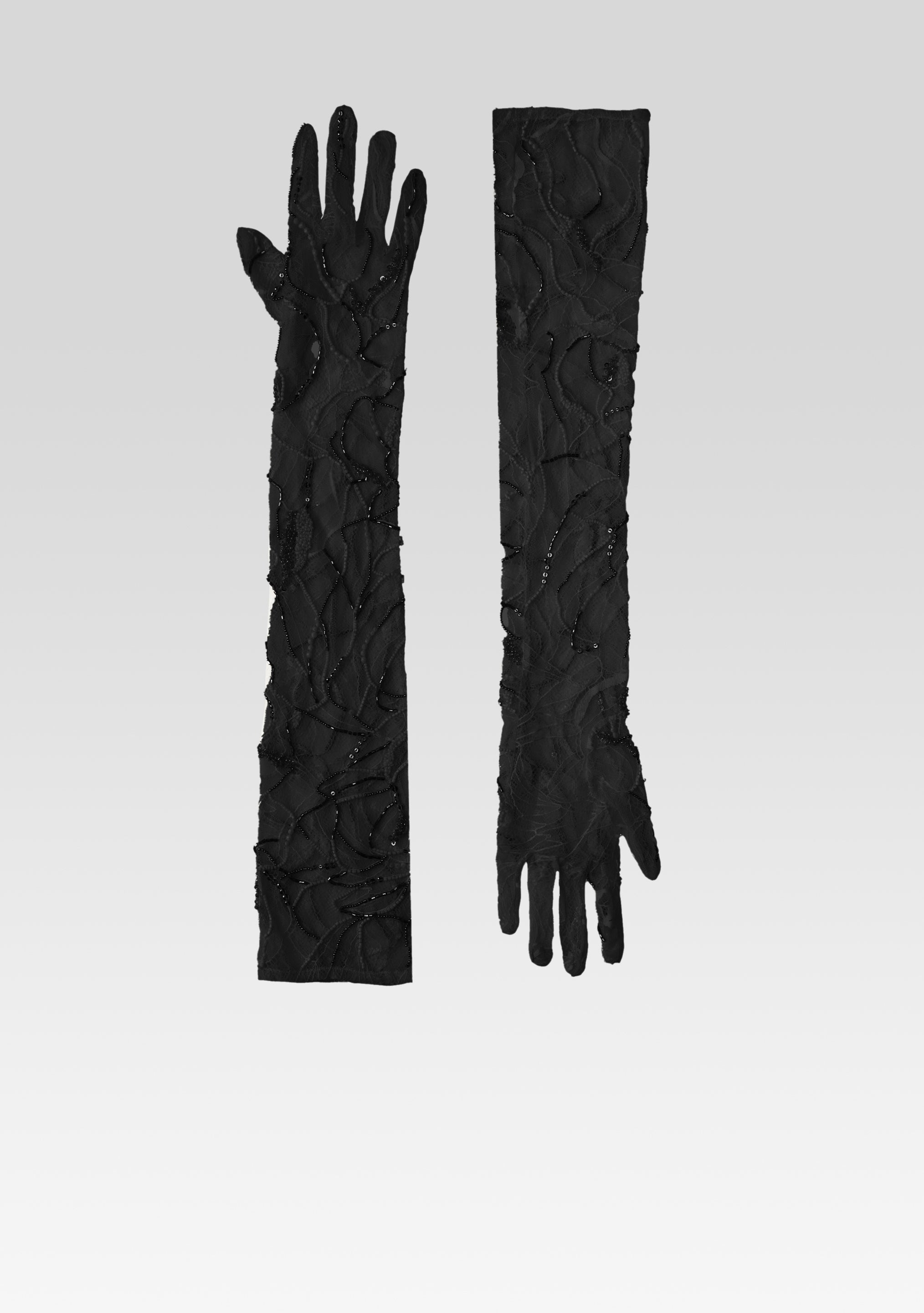 Royce Embellished Lace Gloves-Stylulu