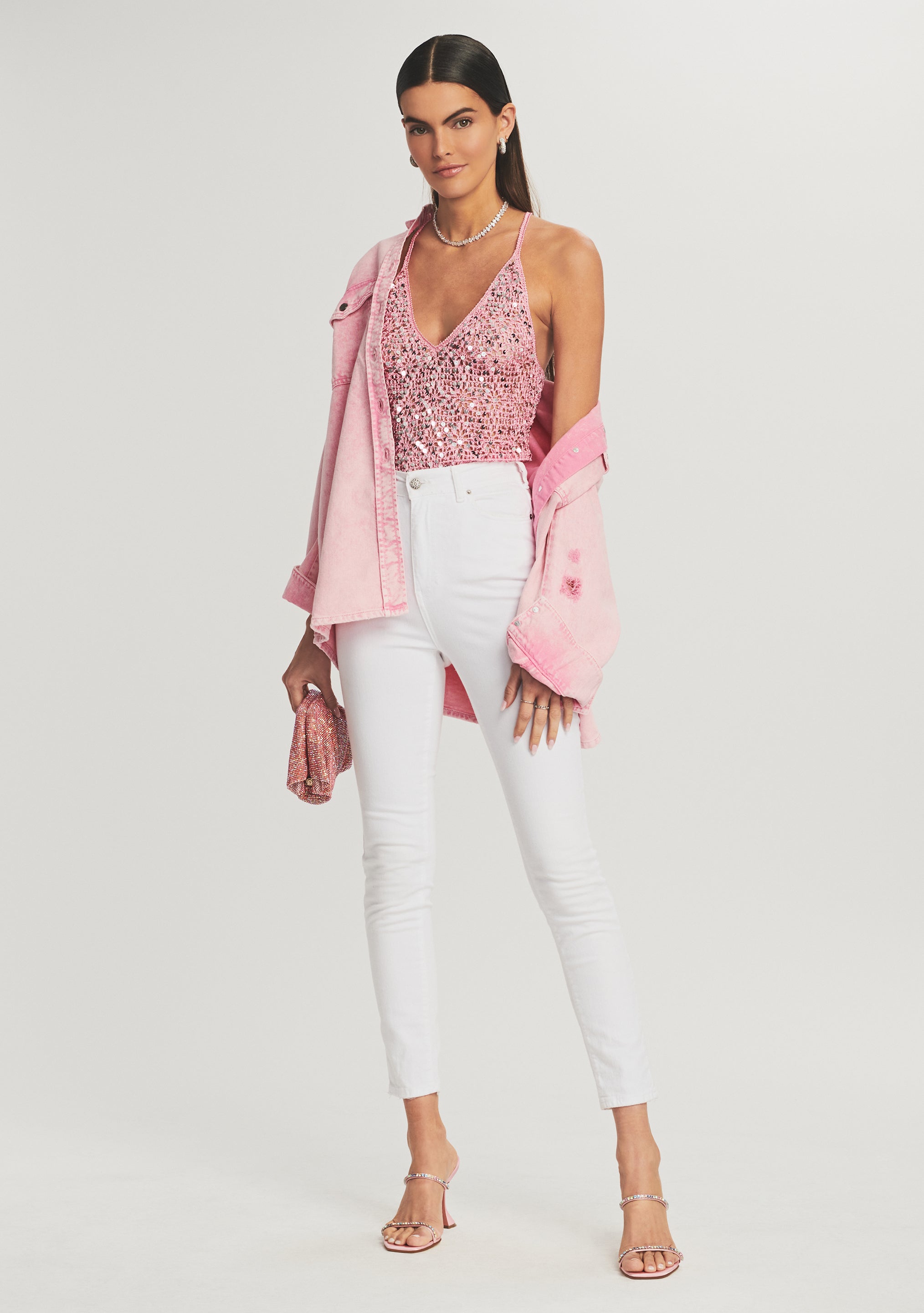 Molly Sequin Crochet Top-Stylulu
