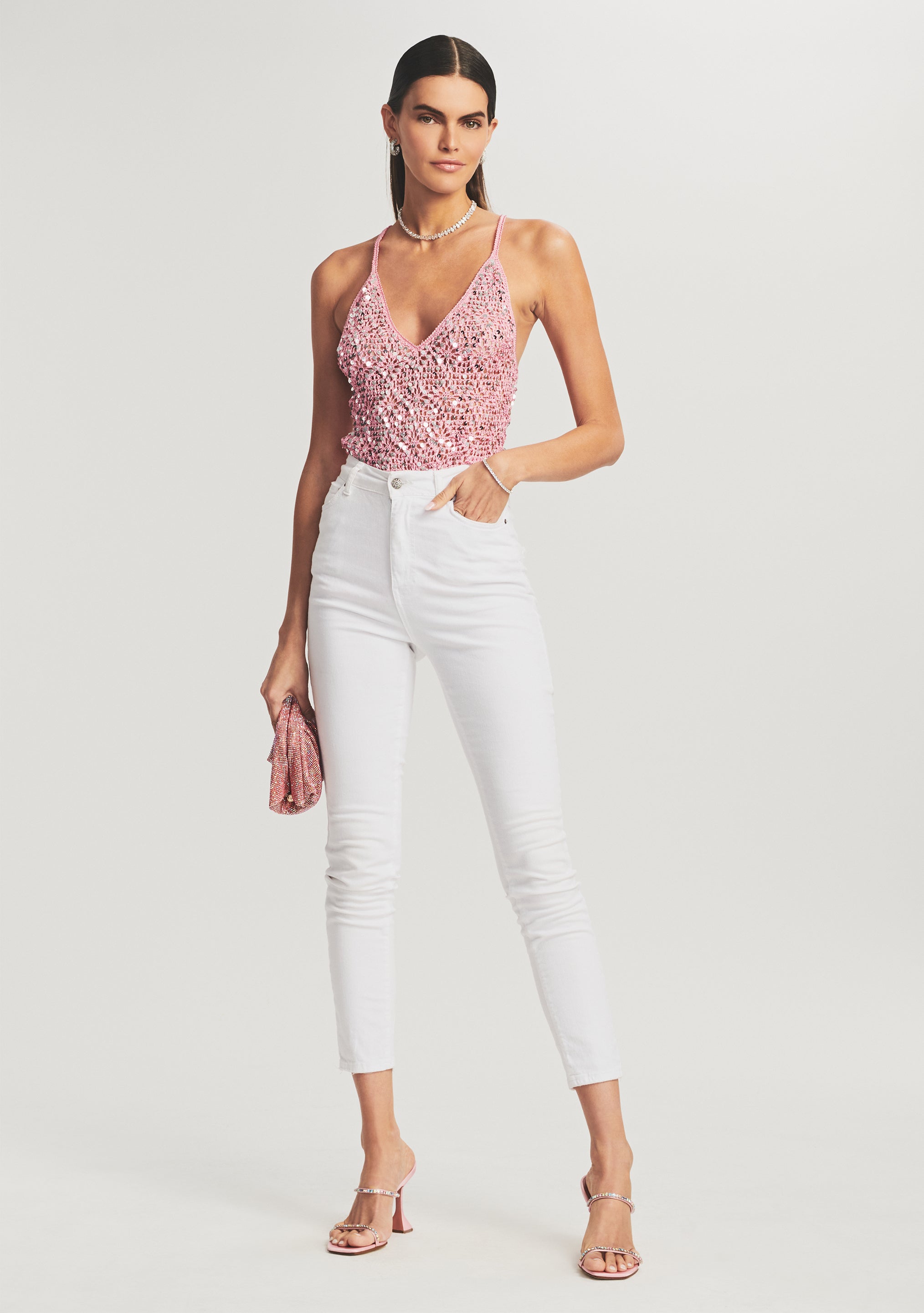 Molly Sequin Crochet Top-Stylulu