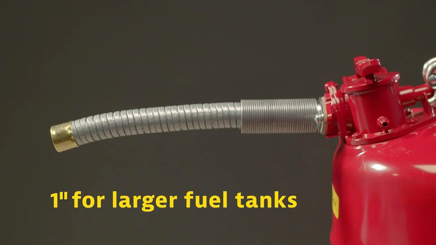 Justrite 5-Gallon Type II Red Safety Gas Can �� OSHA-Approved Steel Fuel Container with Flame Arrester, Self-Closing Lid & 1" Flexible Spout (7250130)