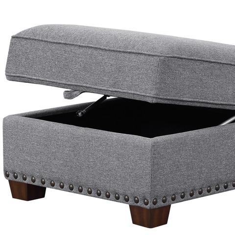 HIDDEN STORAGE 1276 Emilee - Gray Storage Ottoman