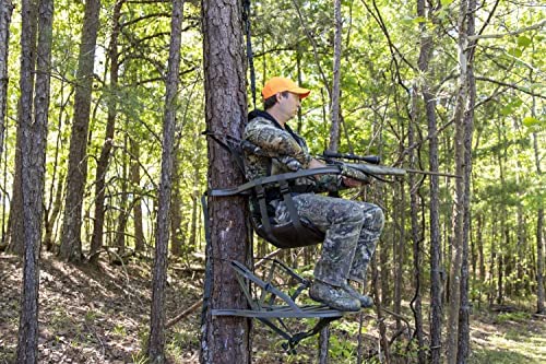 Summit Viper SD Climbing Treestand  Lightweight Aluminum, Foam Padded Seat, 300 lbs Capacity, Includes Safety Harness