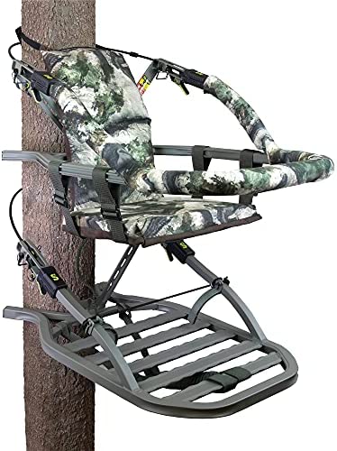 Summit Viper SD Climbing Treestand  Lightweight Aluminum, Foam Padded Seat, 300 lbs Capacity, Includes Safety Harness