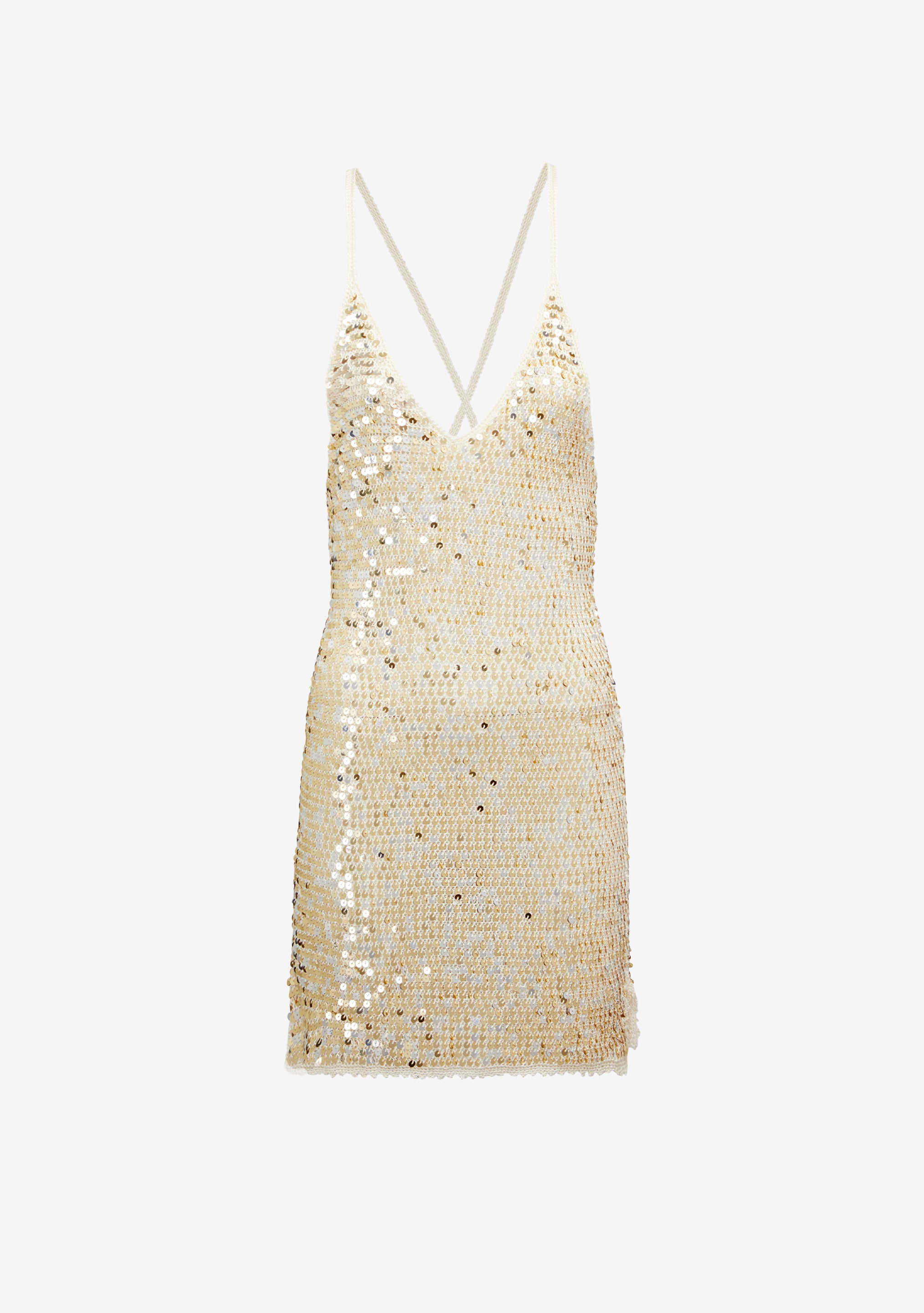 Elliana Sequin Crochet Dress-Stylulu