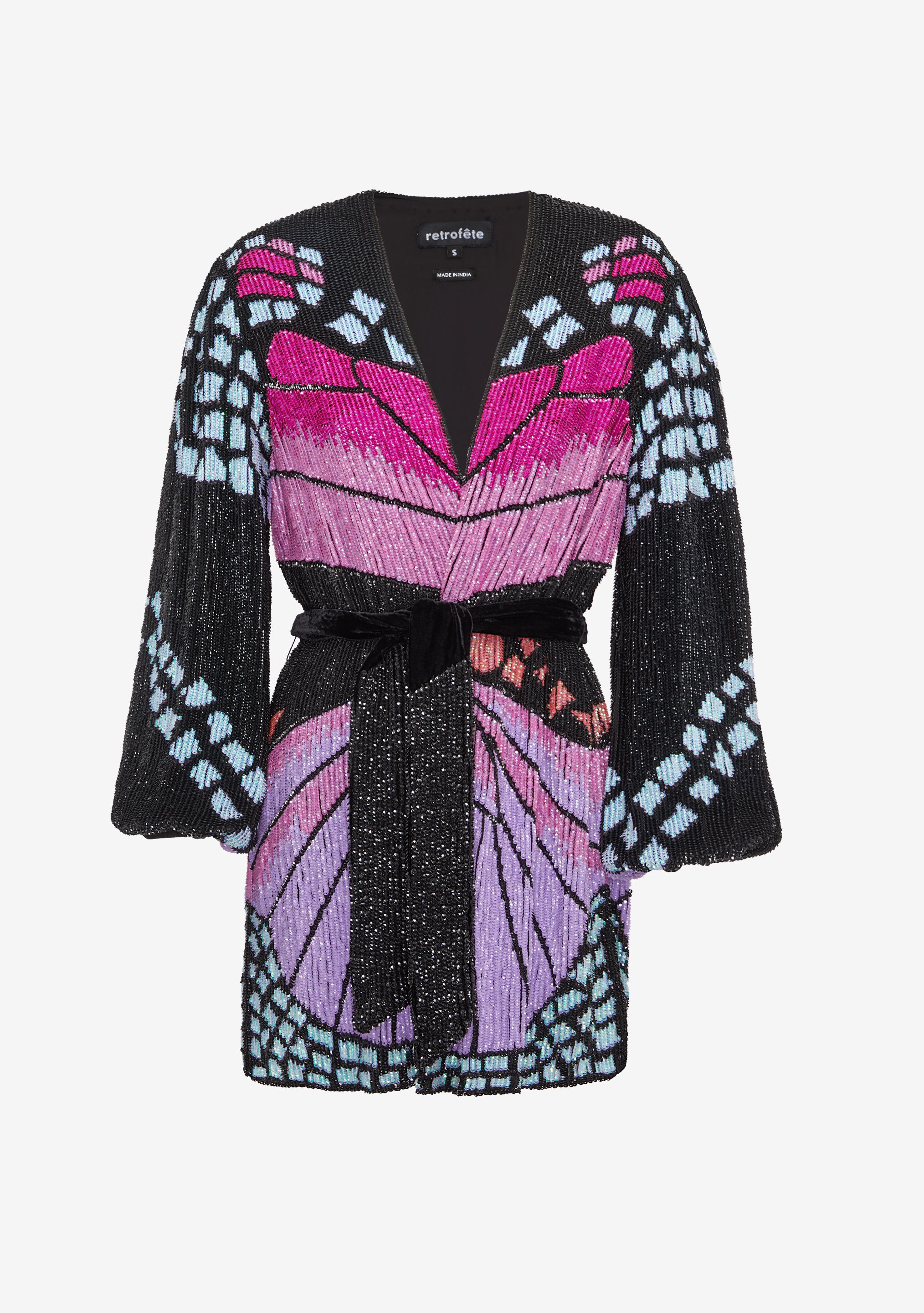 Gabrielle Sequin Butterfly Robe-Stylulu
