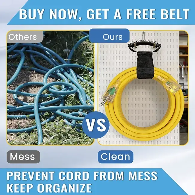 [25ft to 200ft] 10/3 Gauge Ultra Heavy Duty Outdoor Extension Cord, Waterproof with LED Lighted Indicator,yellow,Waterproof,ETL,flexible