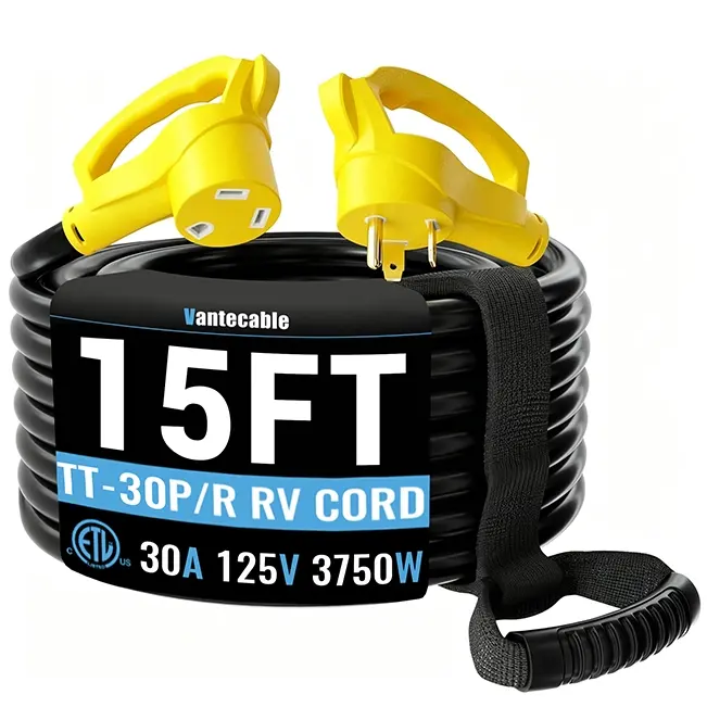 30 Amp RV Extension Cord for Camper & Outdoor Power, NEMA TT-30P to TT-30R, STW, ETL Listed, 10-100ft