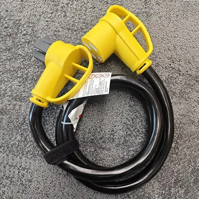 50 Amp RV/EV Extension Cord, for Camper & Outdoor Power, NEMA 14-50P to 14-50R, Yellow, STW, ETL Listed, 6-100ft