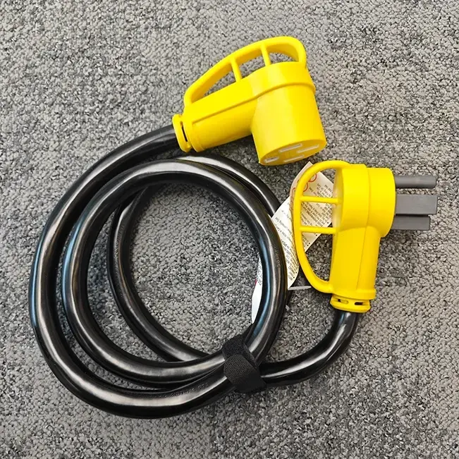 50 Amp RV/EV Extension Cord, for Camper & Outdoor Power, NEMA 14-50P to 14-50R, Yellow, STW, ETL Listed, 6-100ft