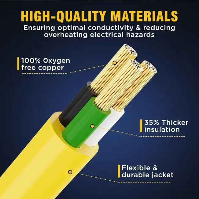 [6ft to 500ft] 12/3 Gauge Heavy Duty Outdoor Extension Cord, Waterproof with LED Lighted End,yellow,Waterproof,ETL,flexible