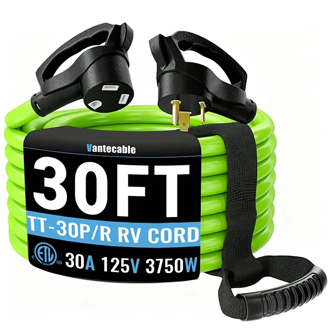30 Amp RV Extension Cord for Camper & Outdoor Power, NEMA TT-30P to TT-30R, STW, ETL Listed, 30-100ft