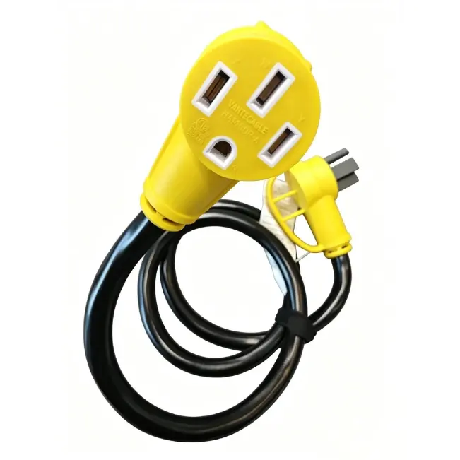50 Amp RV/EV Extension Cord, for Camper & Outdoor Power, NEMA 14-50P to 14-50R, Yellow, STW, ETL Listed, 6-100ft